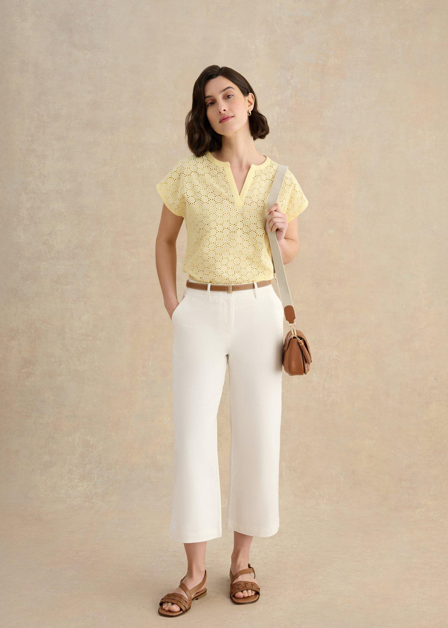 Joanna Broderie Top, Soft Yellow, hi-res