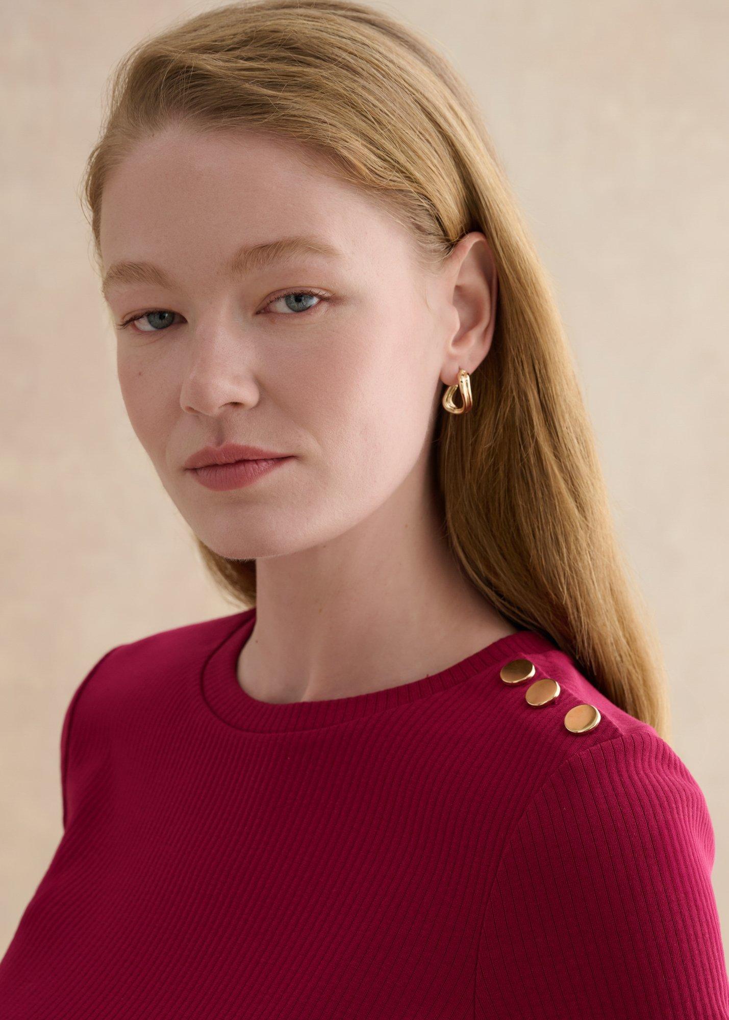 Tamsin Ribben Cotton Blend T-Shirt, Beetroot Pink, hi-res