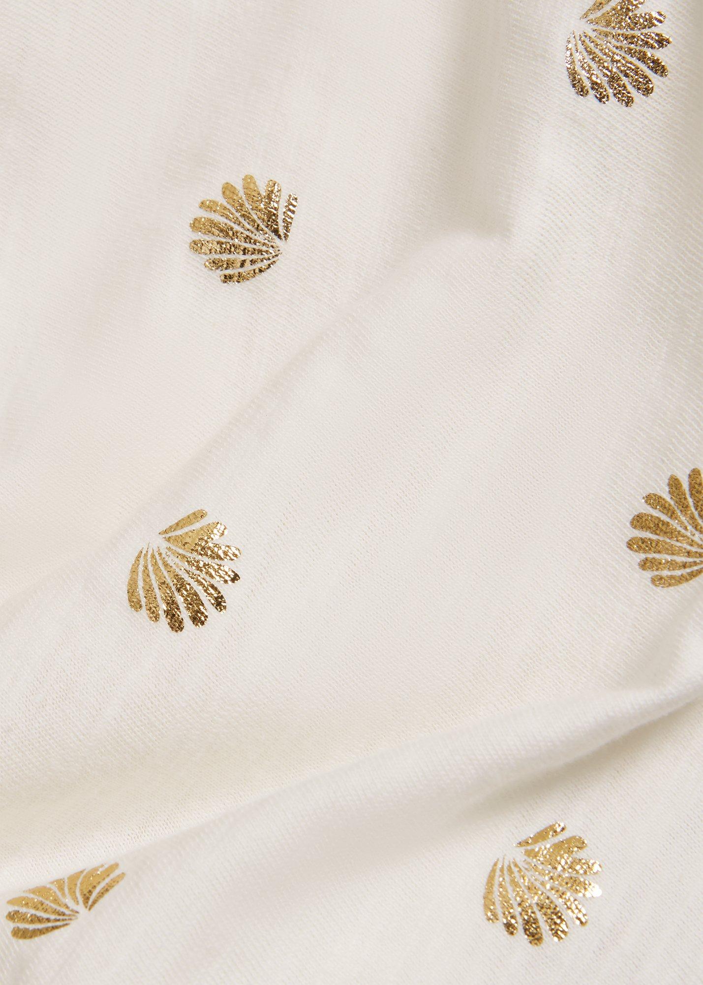 Adaline Cotton Slub Printed T-Shirt, Ivory Gold, hi-res