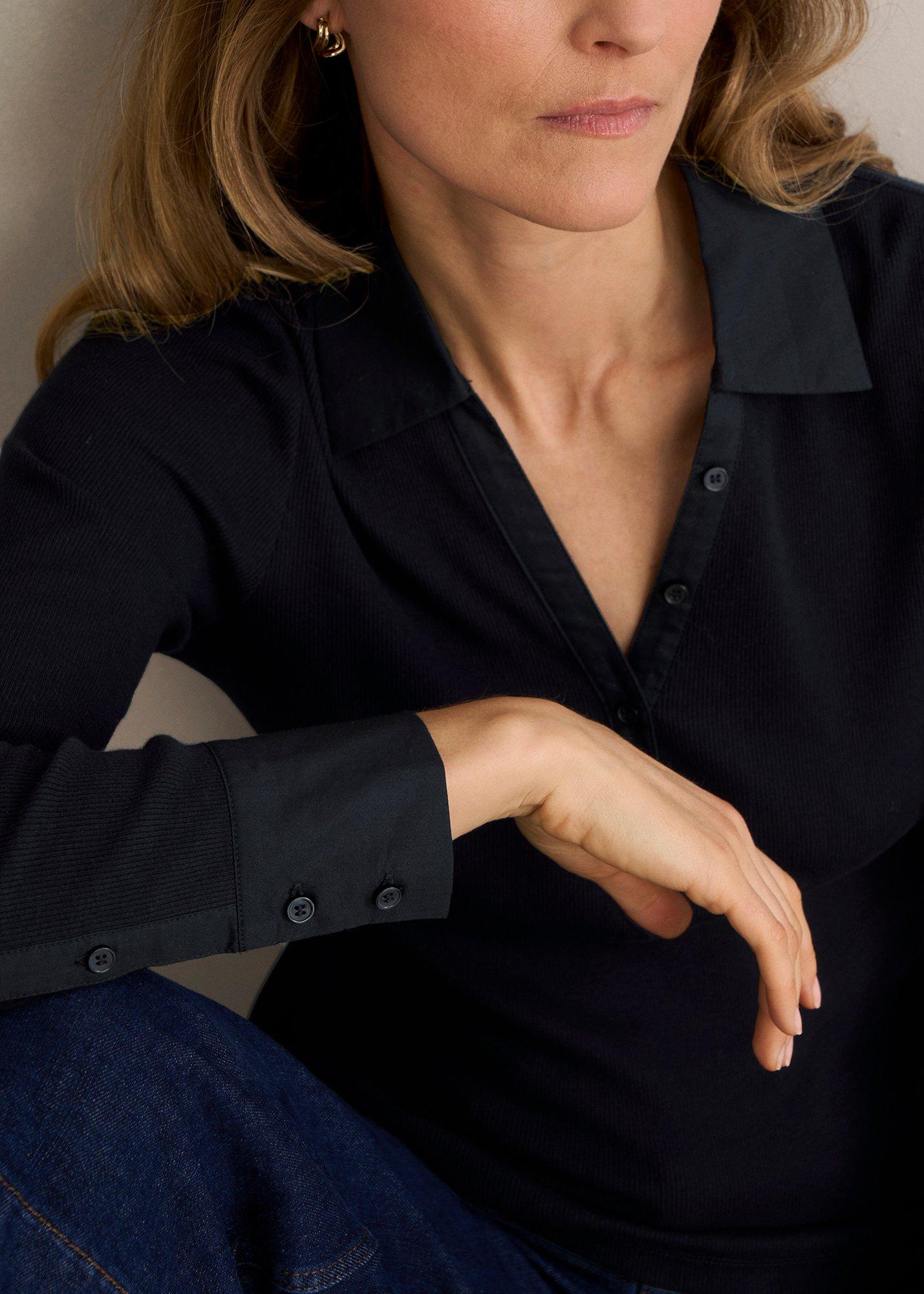 Lennox Ribbed Shirt, Hobbs Navy, hi-res