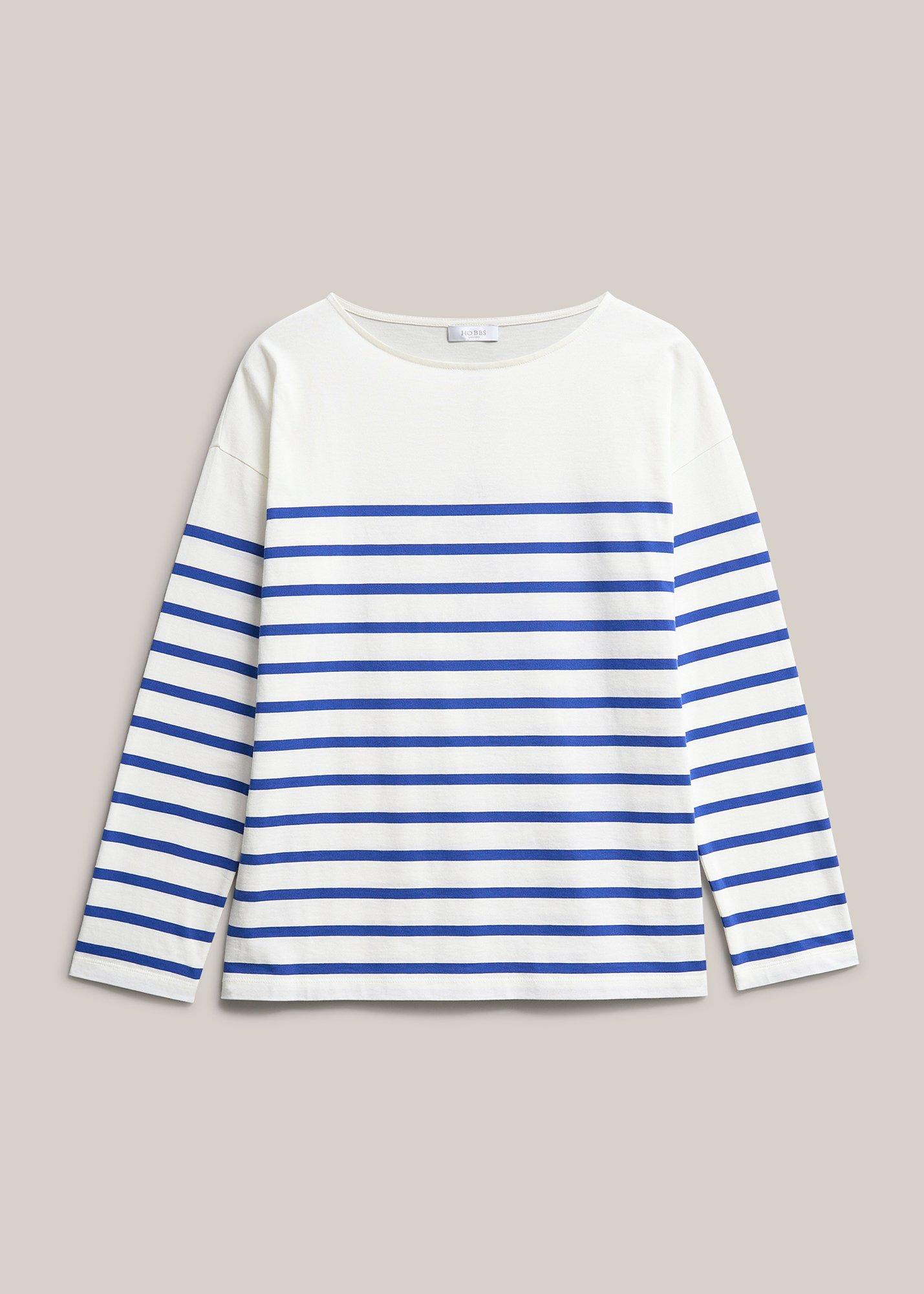 Sian Striped Long Sleeve Cotton Top