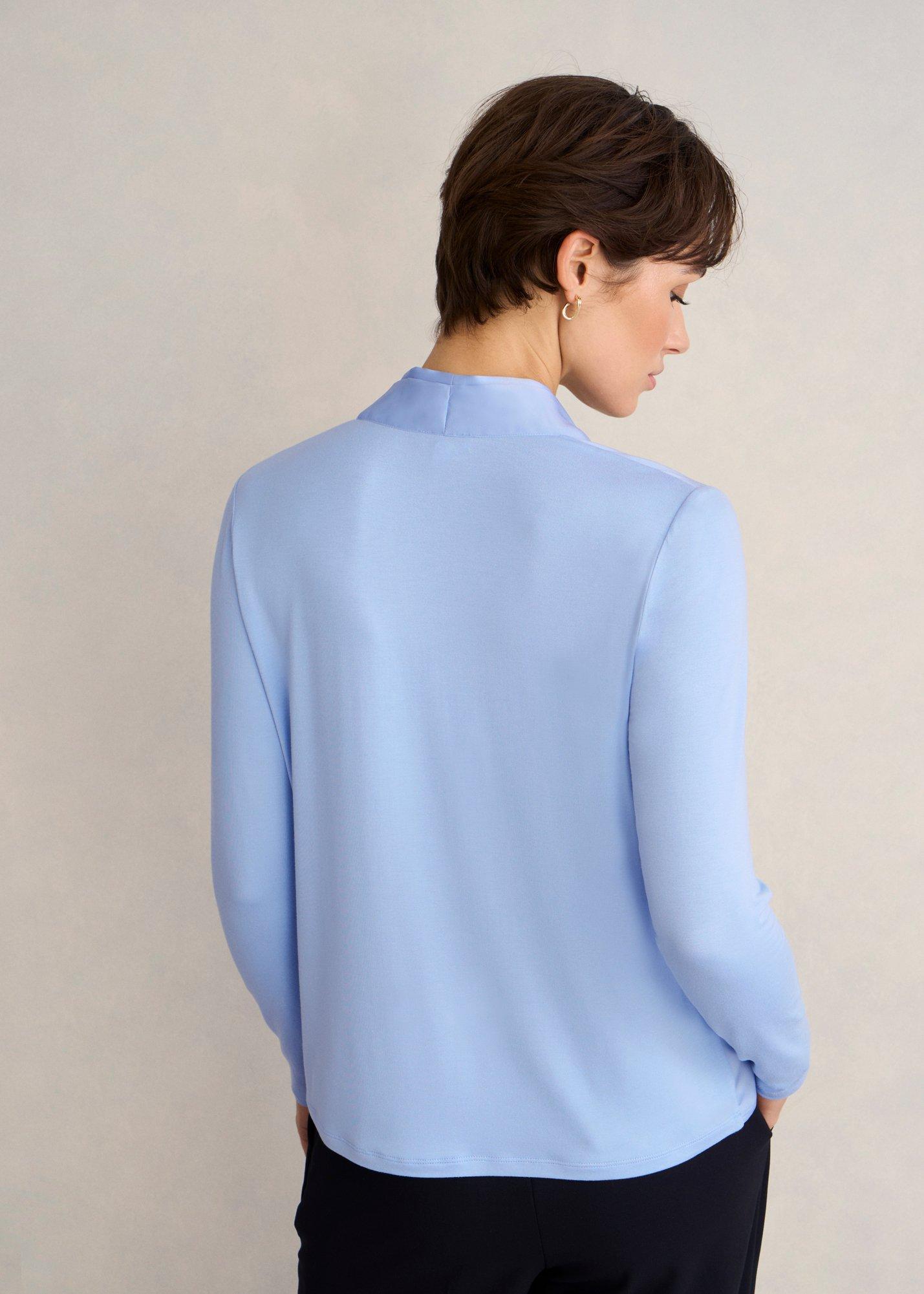 Claire V neck Top, Lavender Blue, hi-res