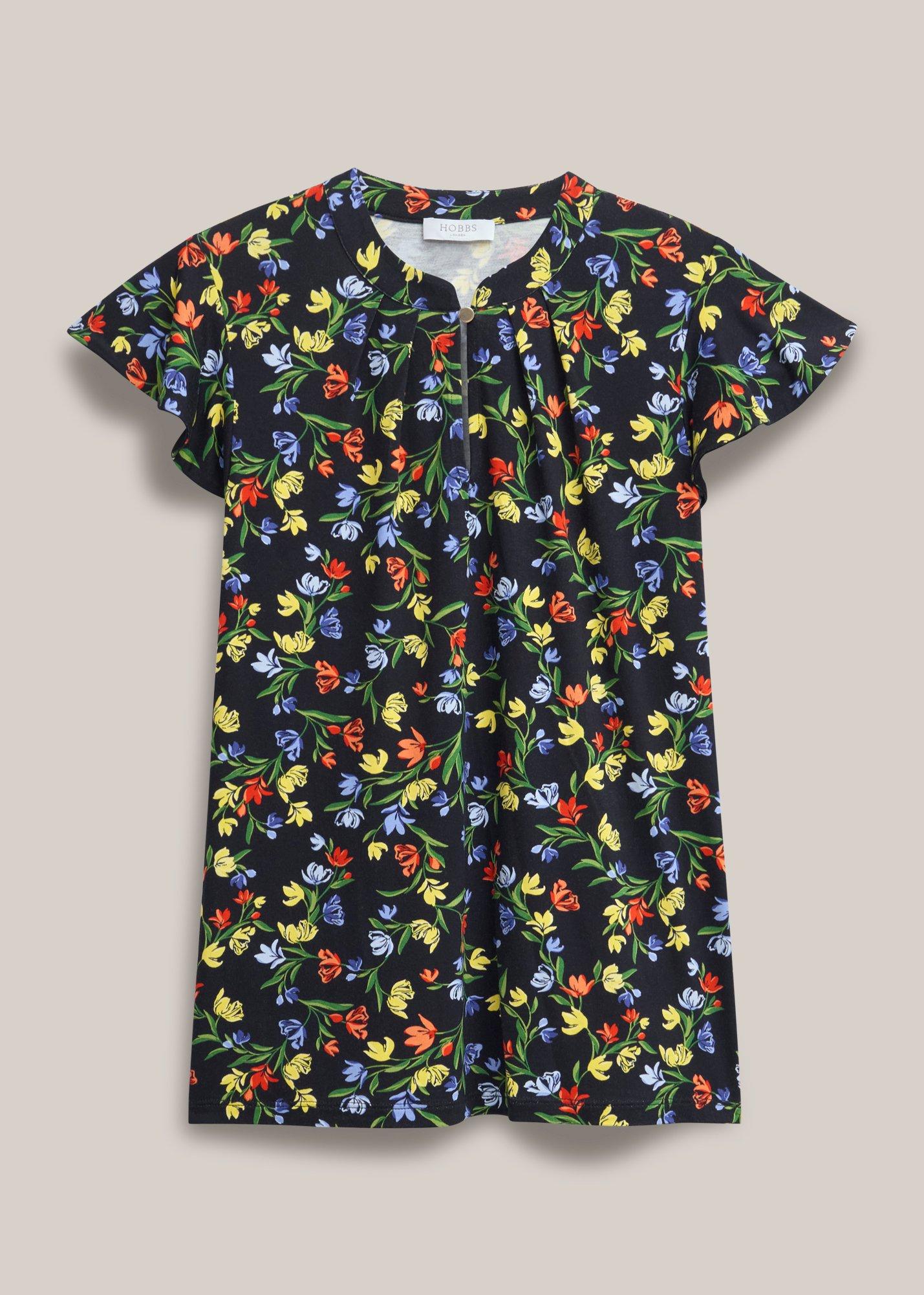 Lila Ruffle Sleeve Printed Top