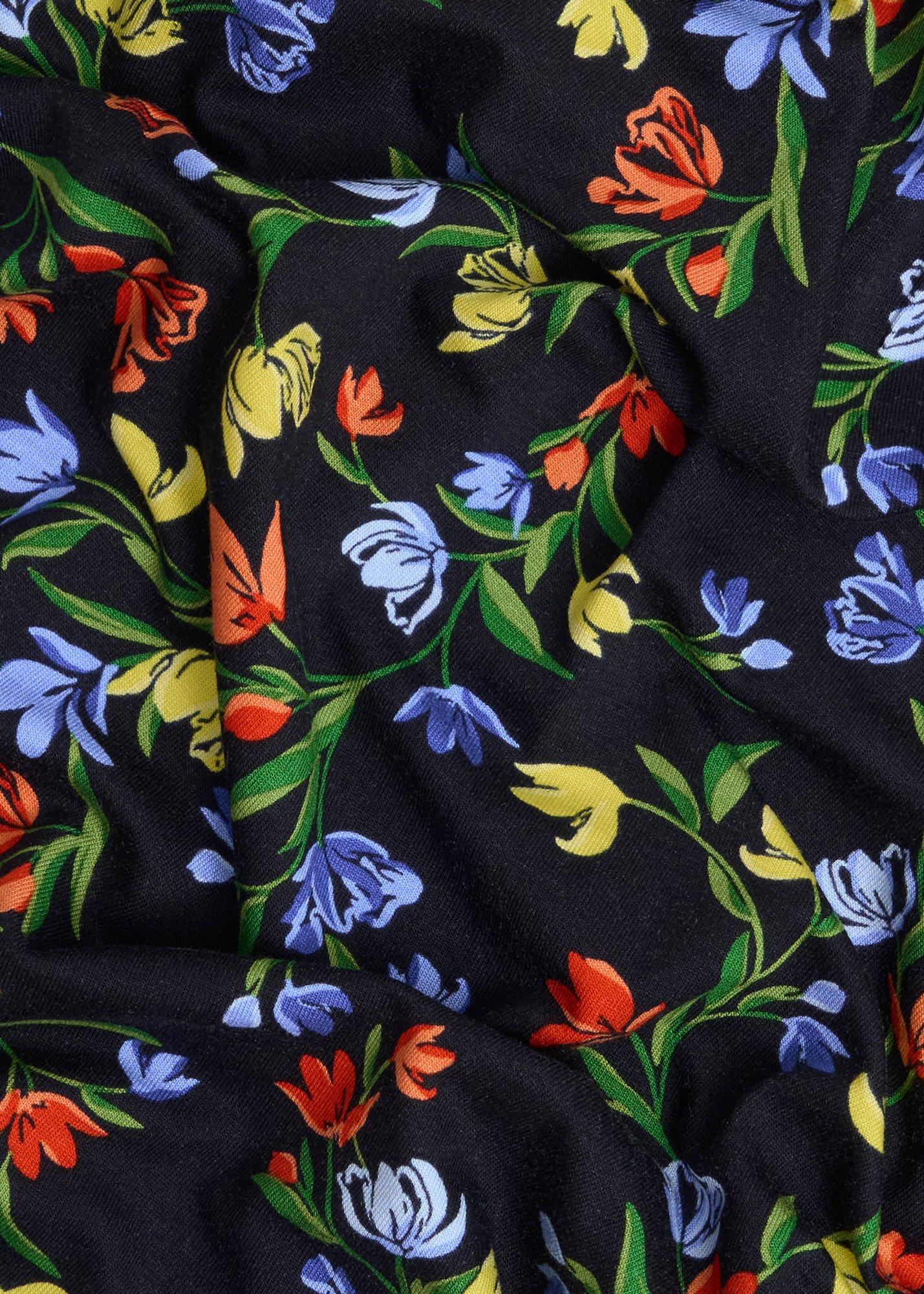 Lila Ruffle Sleeve Printed Top, Navy Multi, hi-res