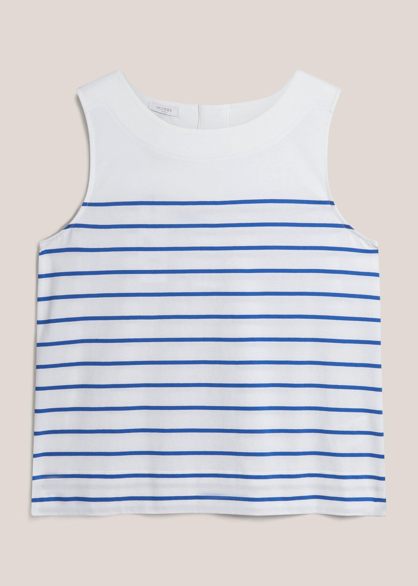 Fern Cotton Button Back Striped Top