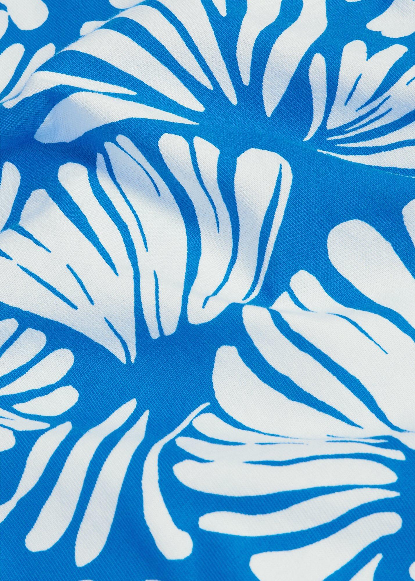 Fern Cotton Button Back Printed Top, Blue White, hi-res