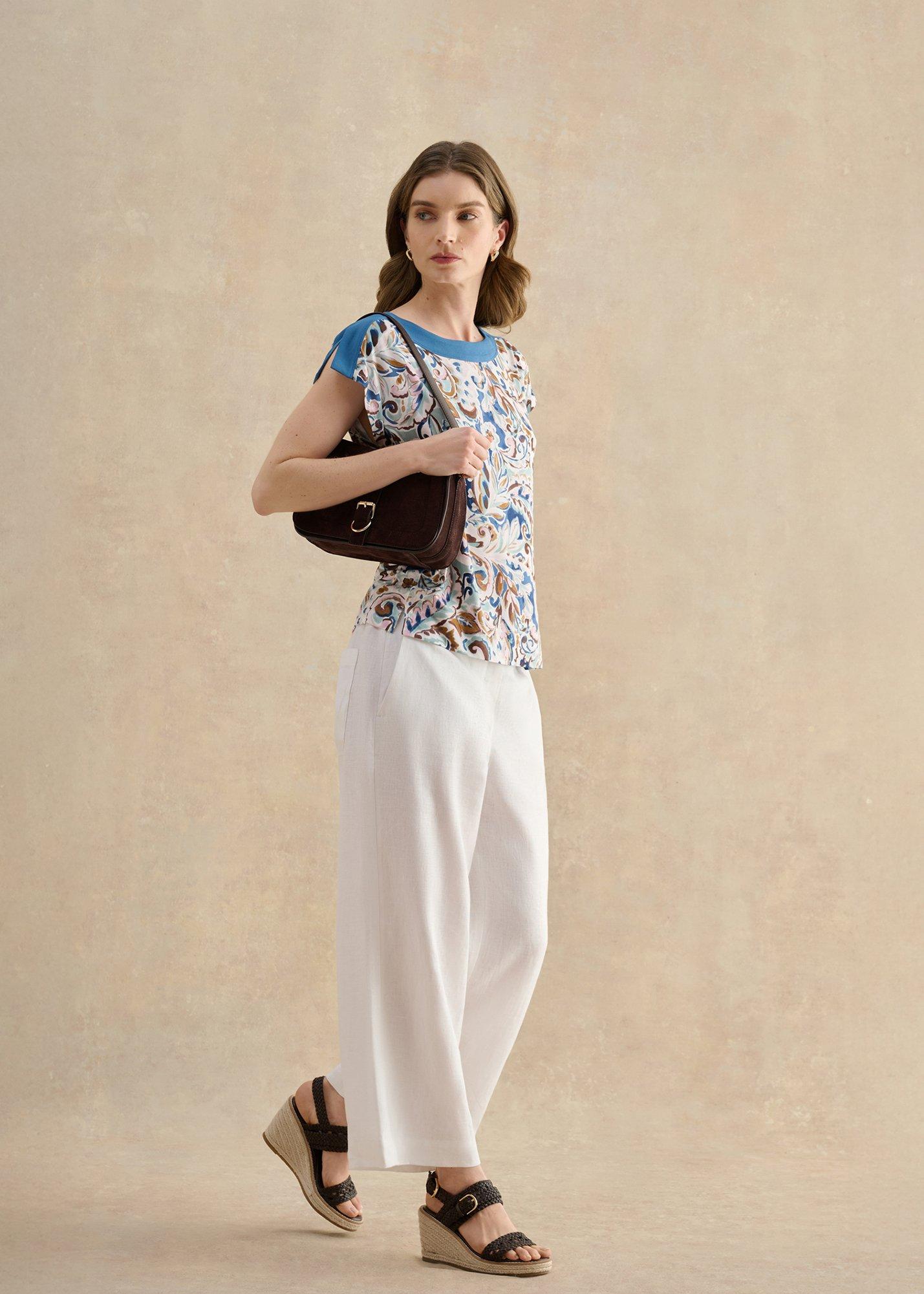 Viviana Printed Top, Blue Multi, hi-res