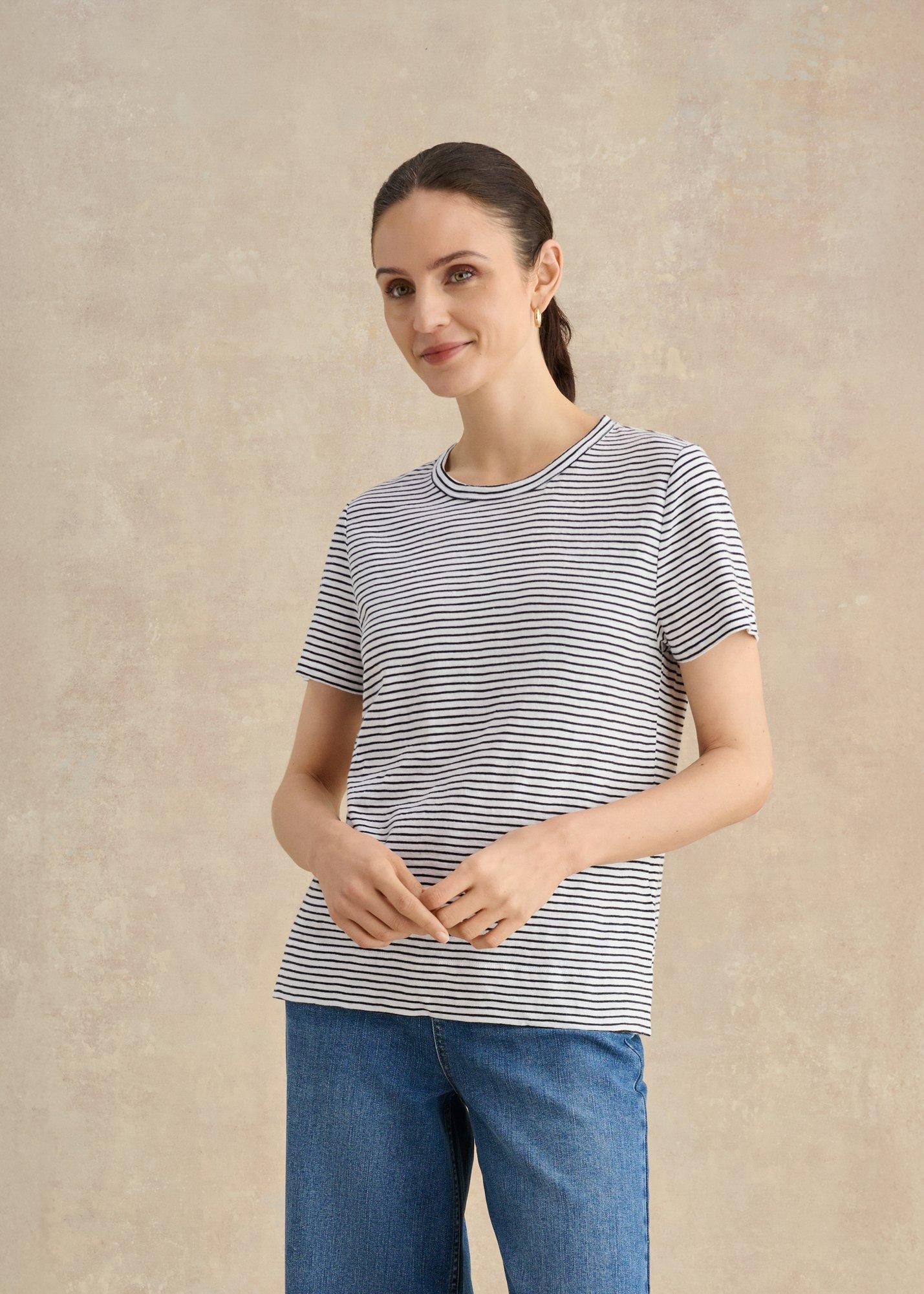 Adaline Cotton Slub Striped T-Shirt
