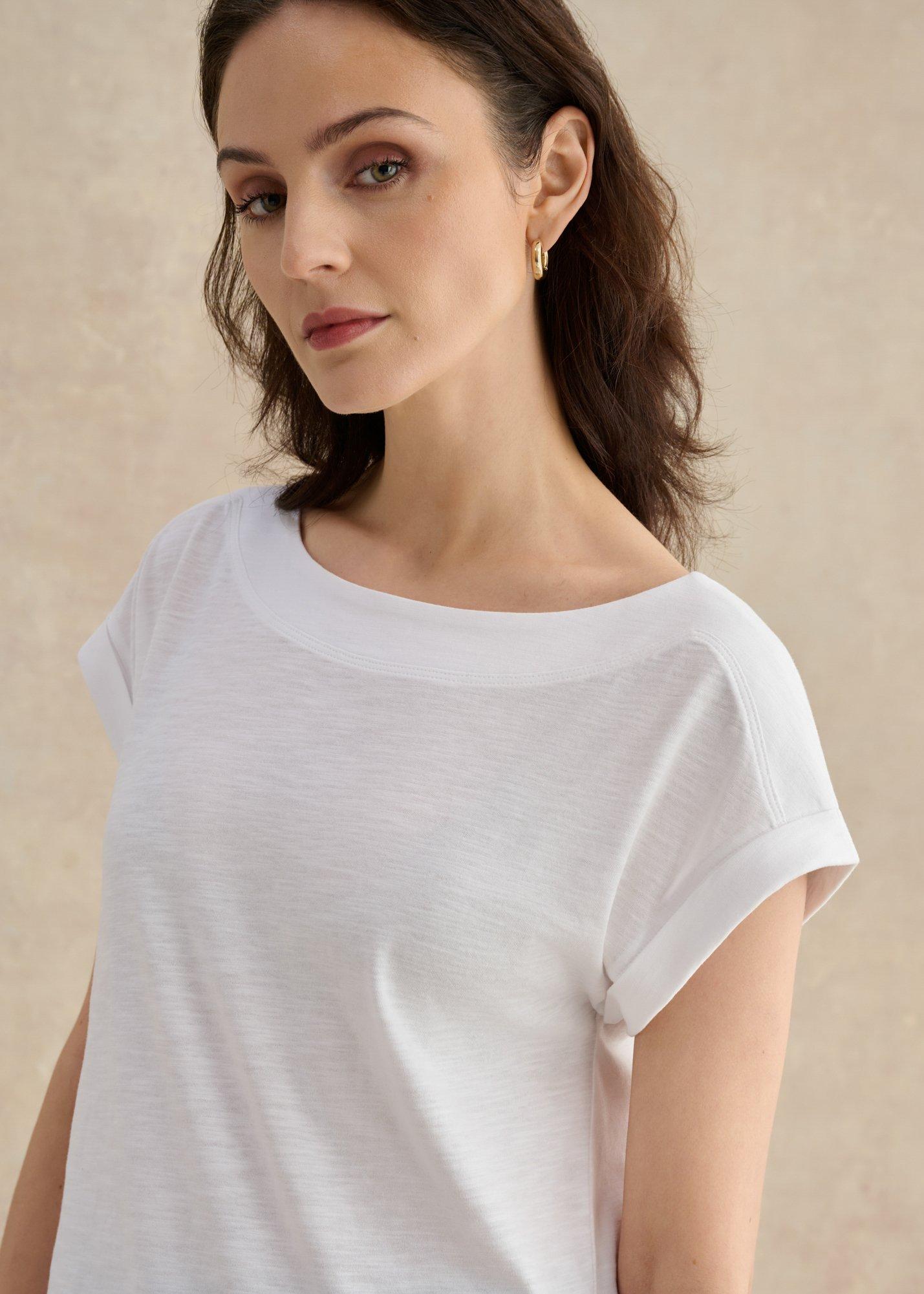 Alycia Slub T-Shirt, White, hi-res