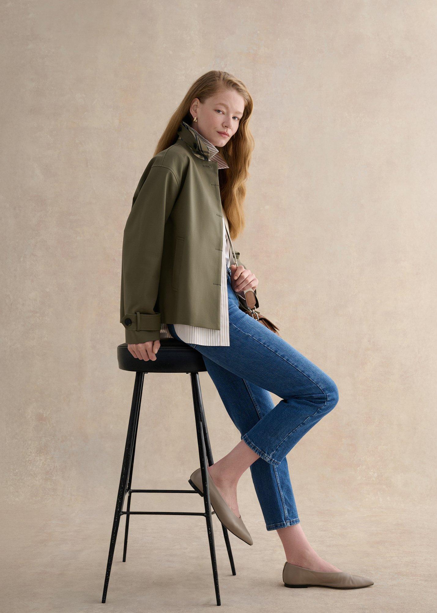 Frida Shower Resistant Trench Coat, Olive Green, hi-res