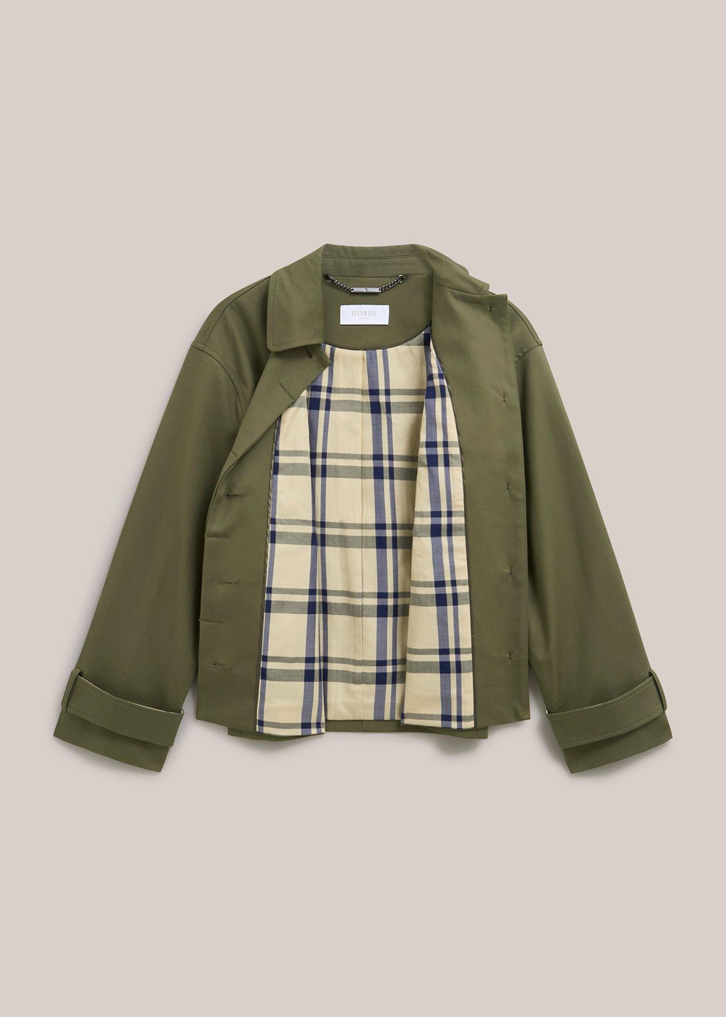 Petite Frida Shower Resistant Trench Coat, Olive Green, hi-res