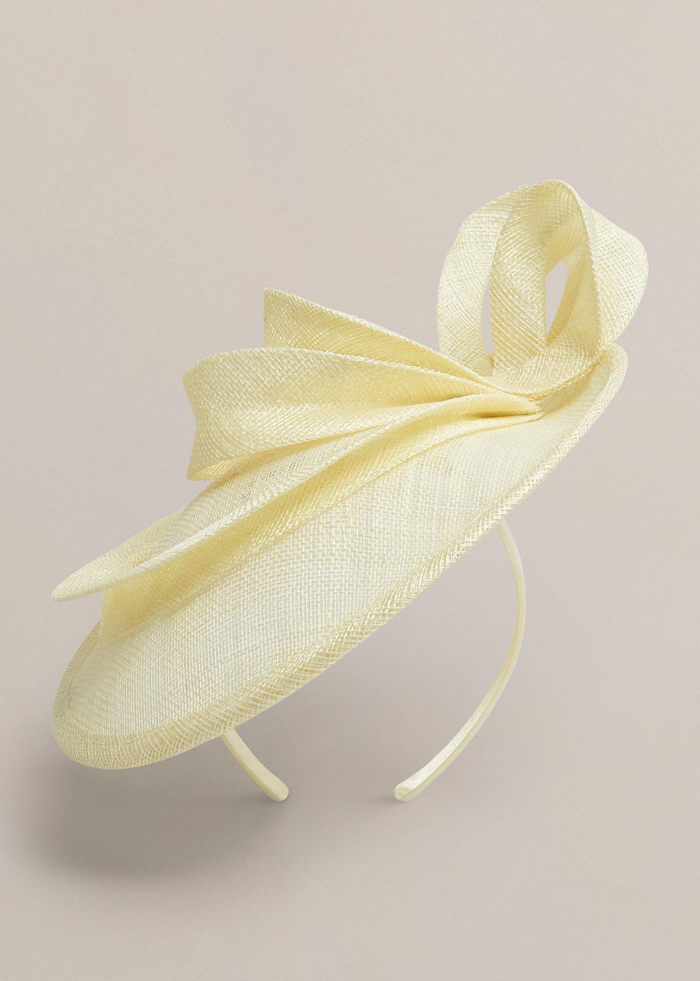 Elaine Fascinator, Pale Yellow, hi-res