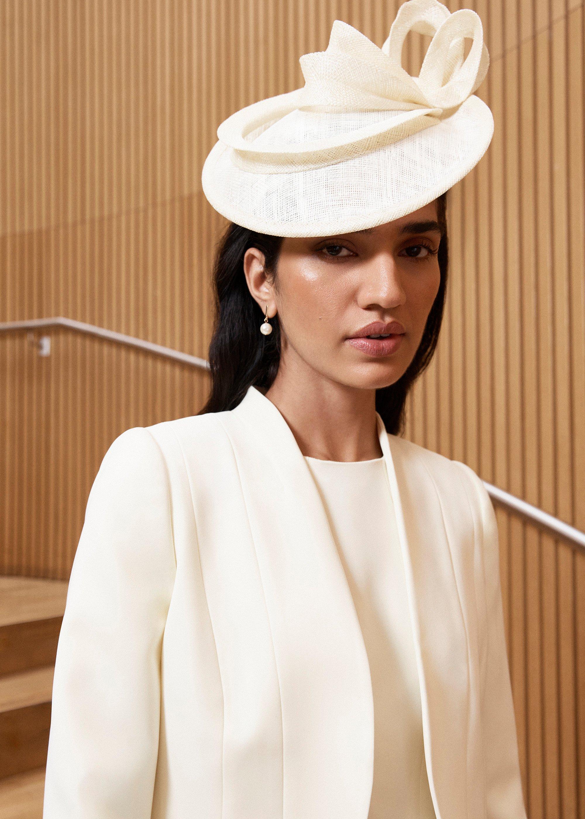 Elaine Fascinator, Pale Yellow, hi-res