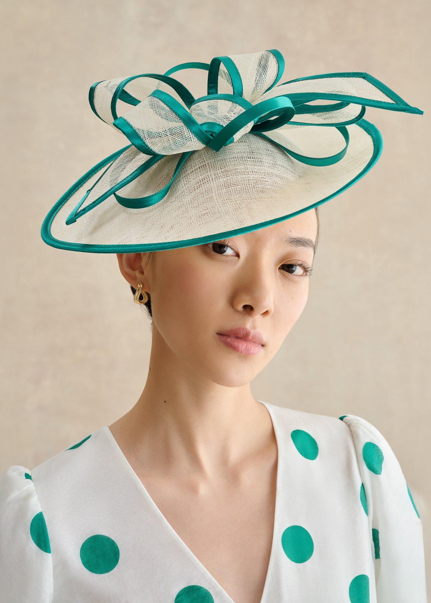 Marea Fascinator, Ivory Green, hi-res