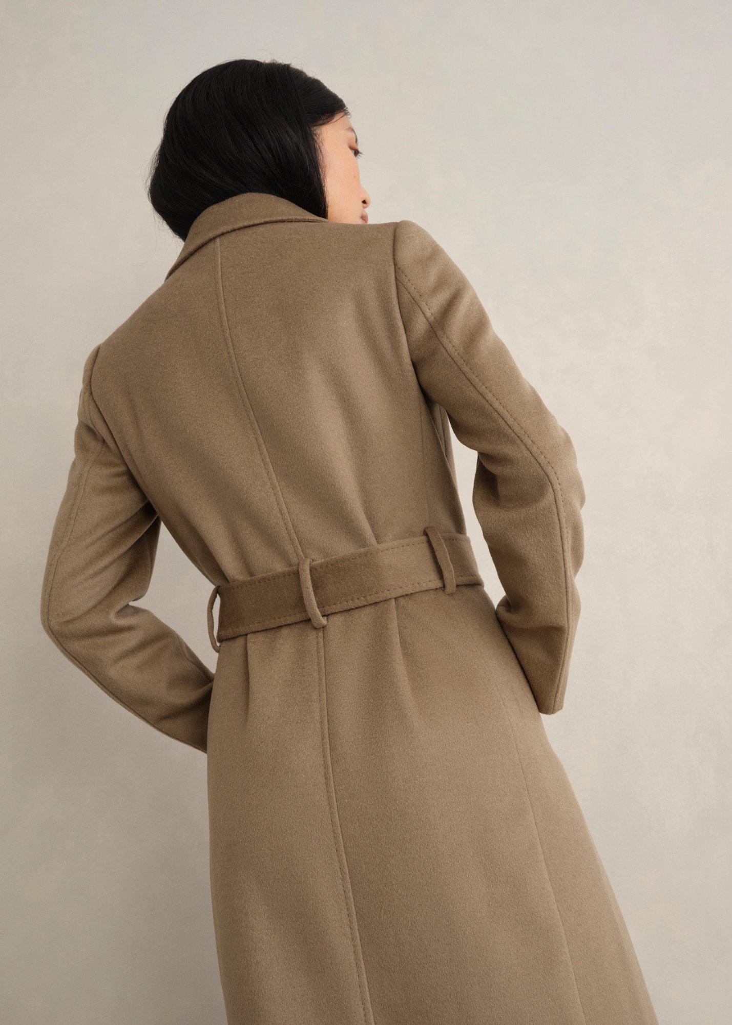 Livia Wool Wrap Coat, Neutral, hi-res