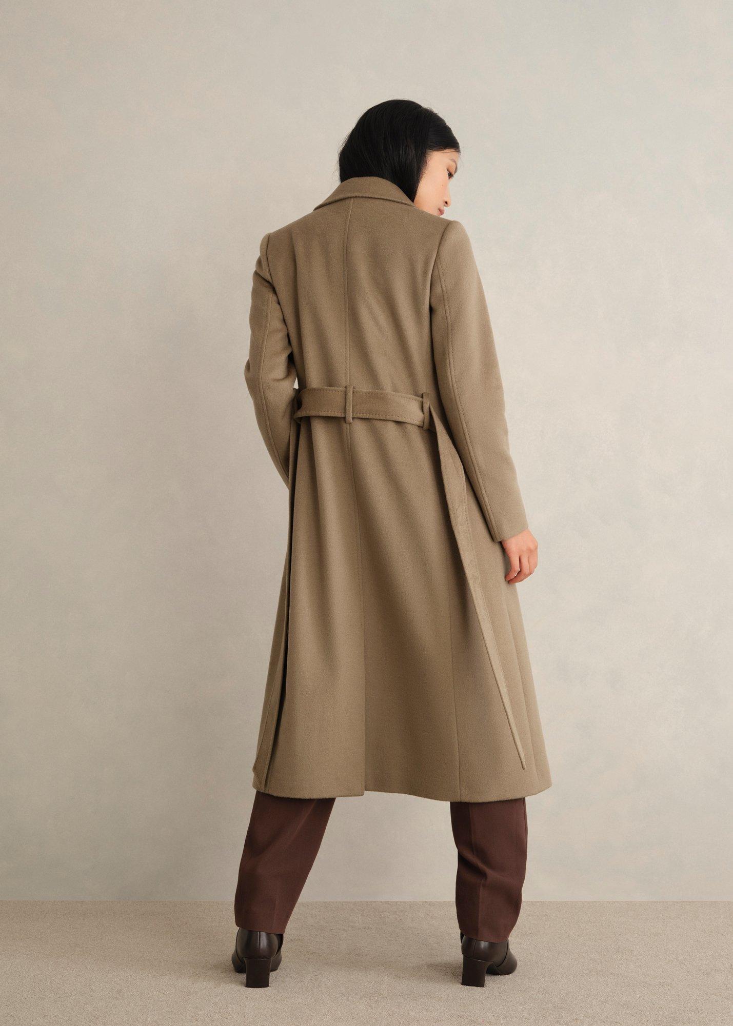 Petite Livia Wool Wrap Coat, Neutral, hi-res