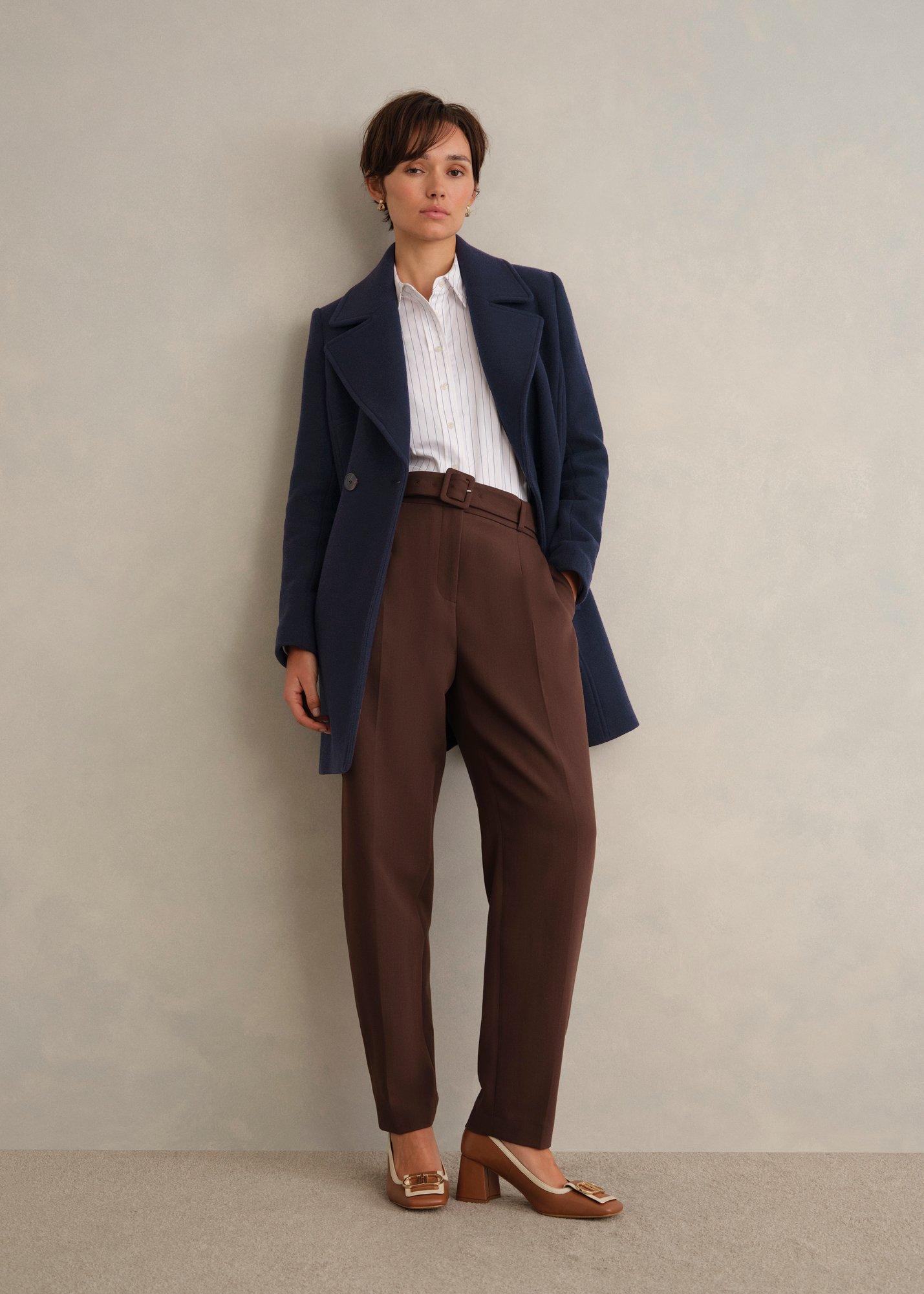 Betsy Cashmere Blend Coat, Navy, hi-res