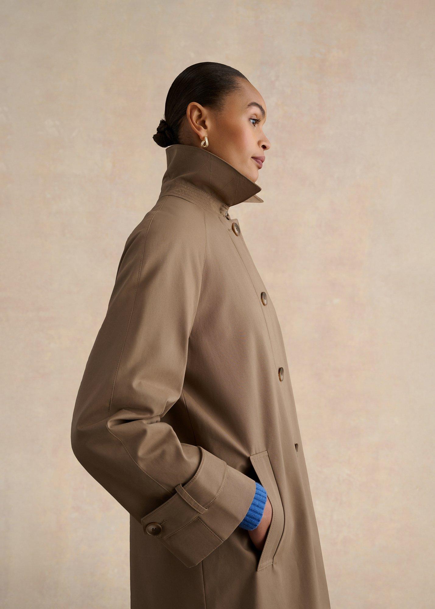 Lucy Shower Resistant Trench Coat, Mink Brown, hi-res