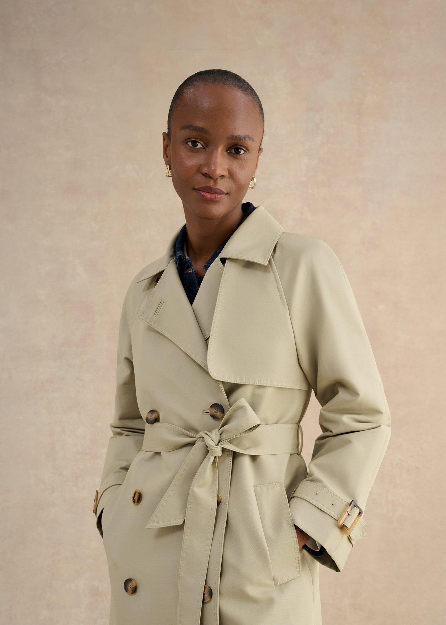 Riley Sage Green Trench Coat , Pale Sage Green, hi-res