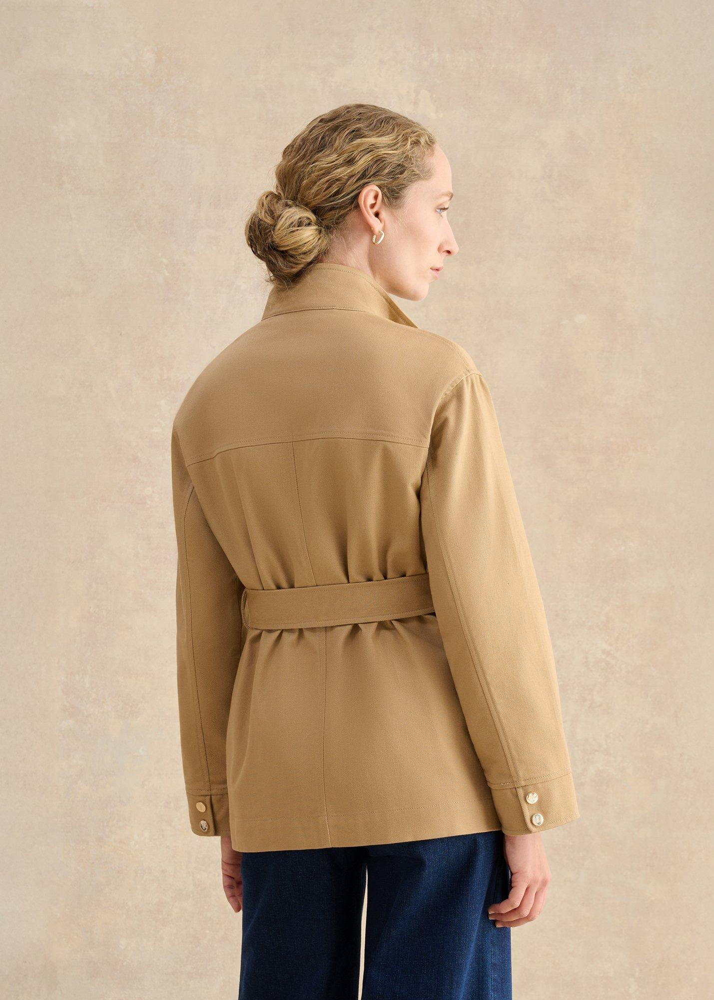 Chara Cotton Blend Jacket, Cashew Brown, hi-res