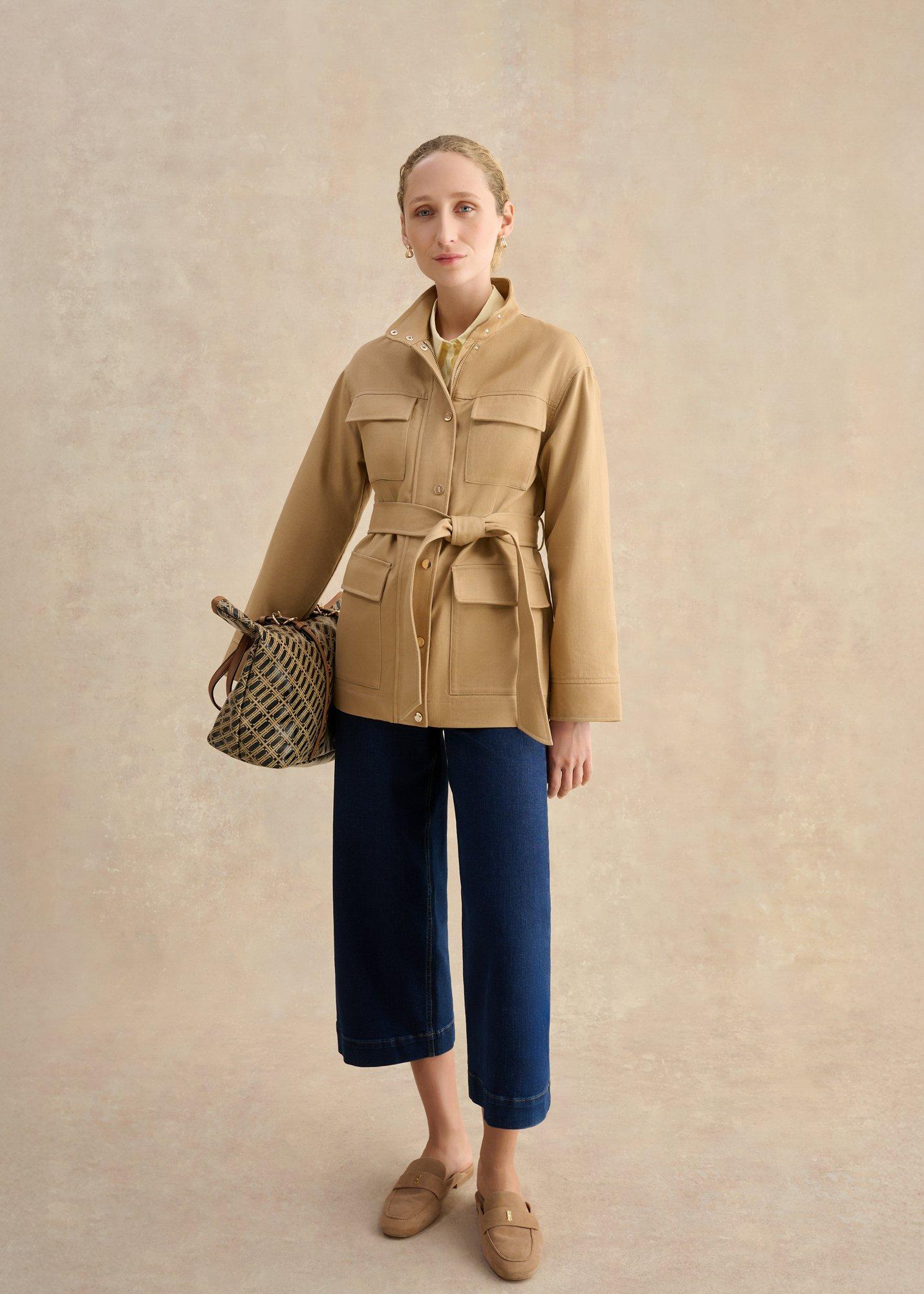 Chara Cotton Blend Jacket, Cashew Brown, hi-res