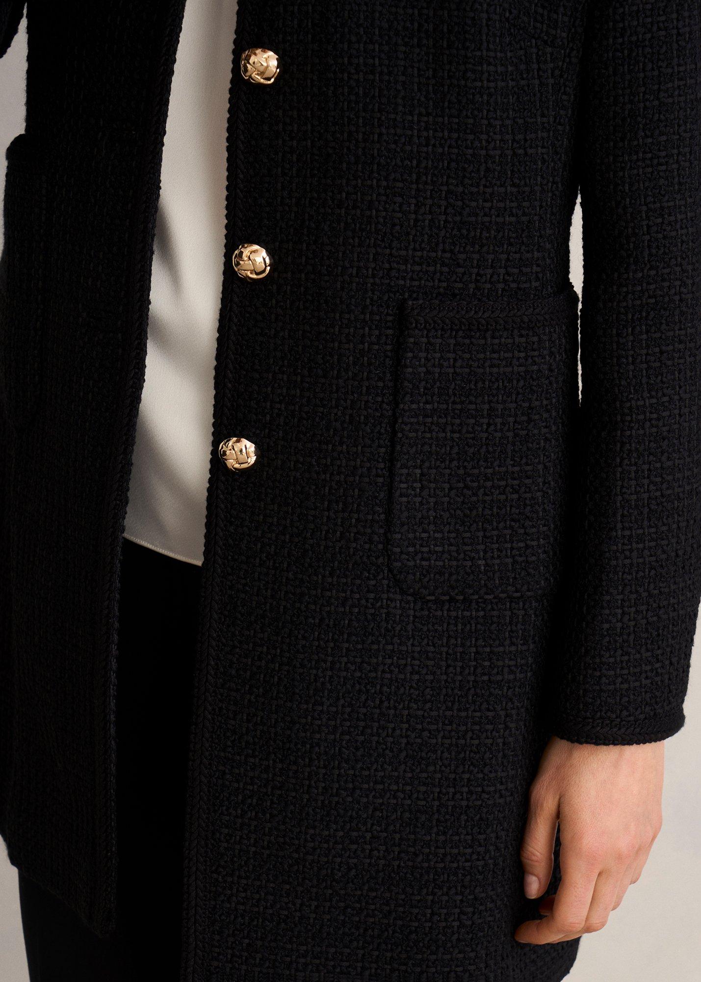 Evangeline Tweed Coat, Black, hi-res