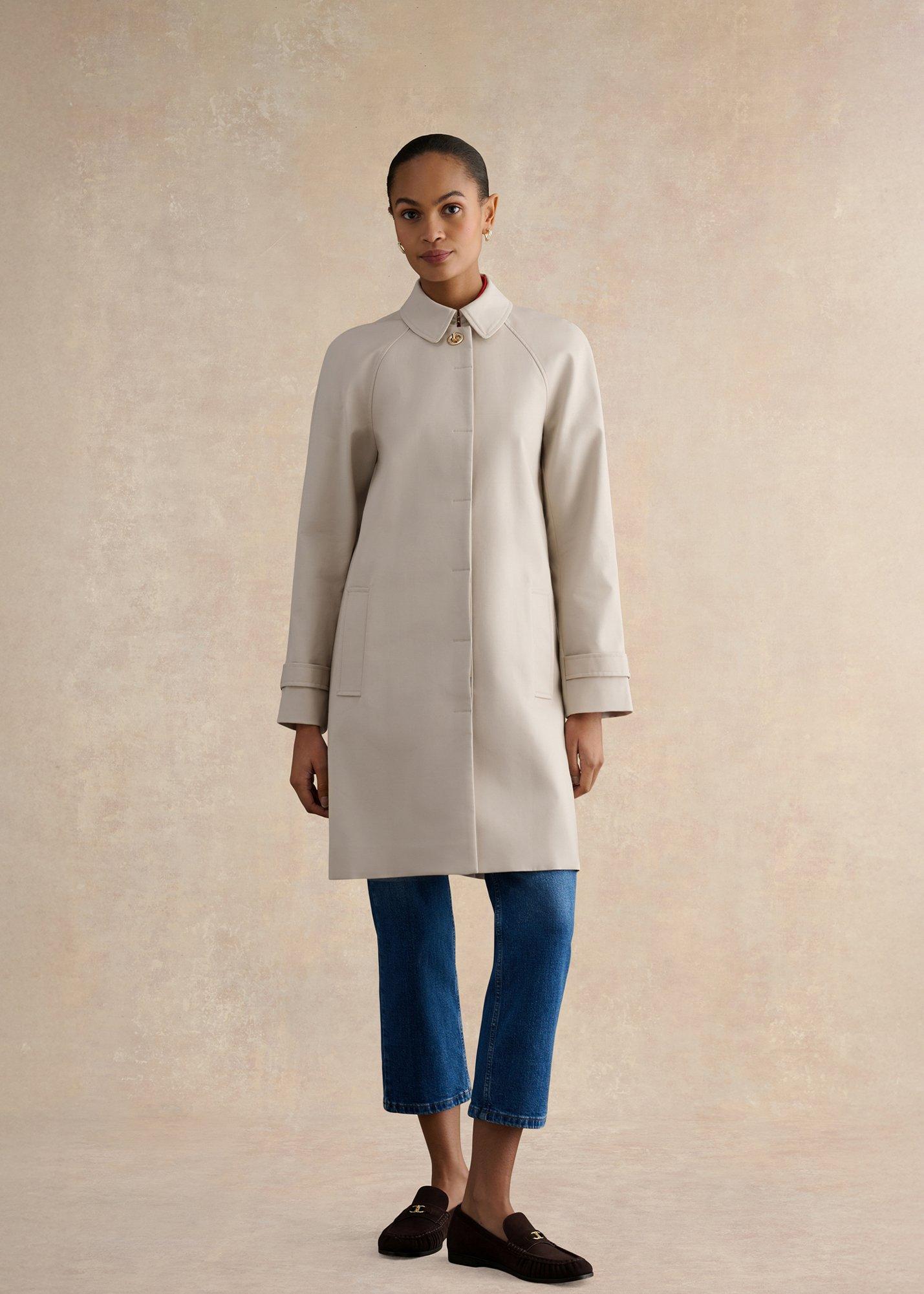 Vivienne Shower Resistant Trench Coat, Buff Grey, hi-res