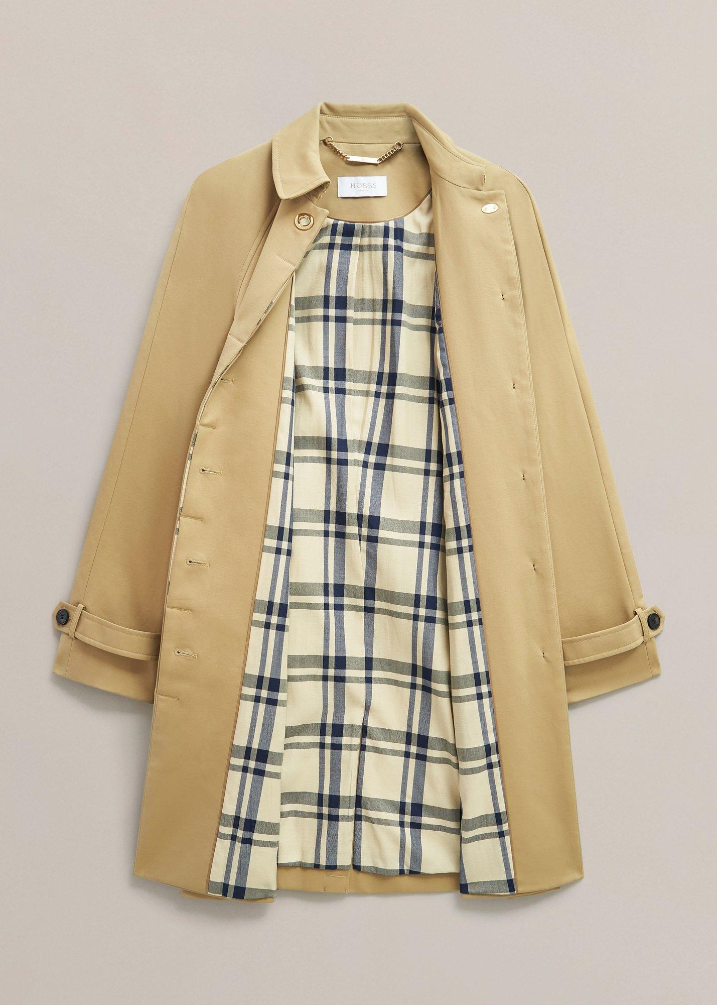 Vivienne Shower Resistant Trench Coat, Fawn Beige, hi-res