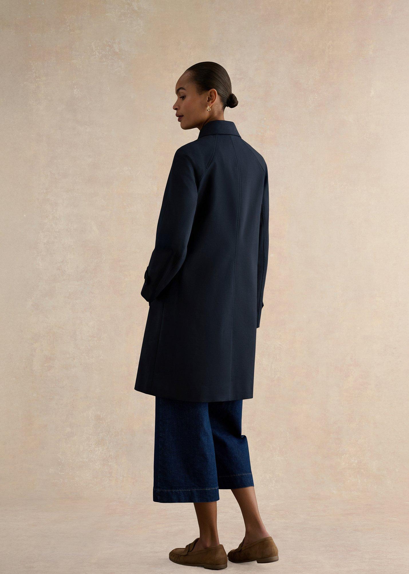 Vivienne Shower Resistant Trench Coat, Navy, hi-res
