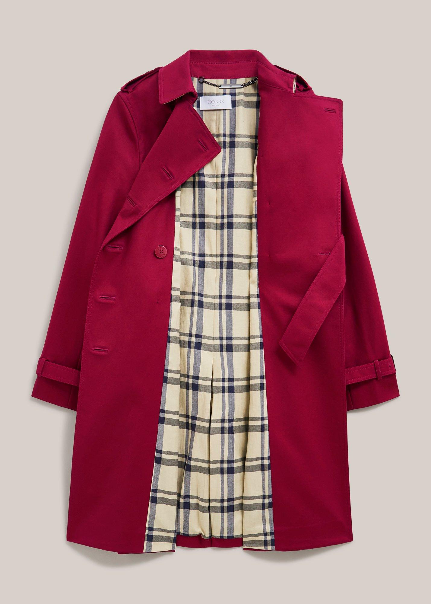 Petite Skylar Shower Resistant Trench Coat, Beetroot Pink, hi-res