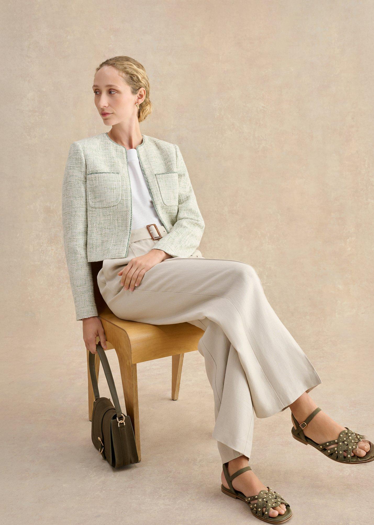 Darcy Tweed Jacket, Sage Ivory, hi-res