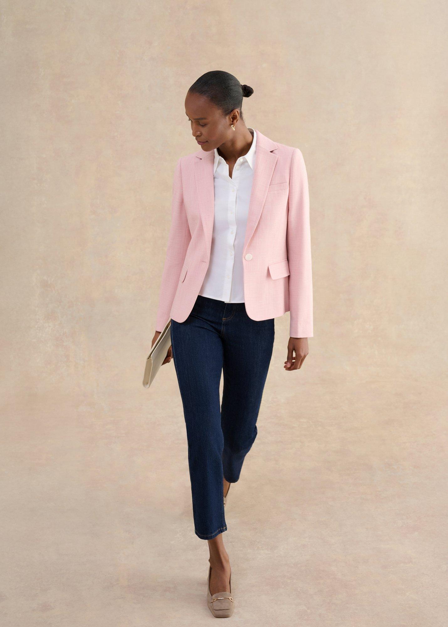 Blake Check Jacket, Pink Ivory, hi-res