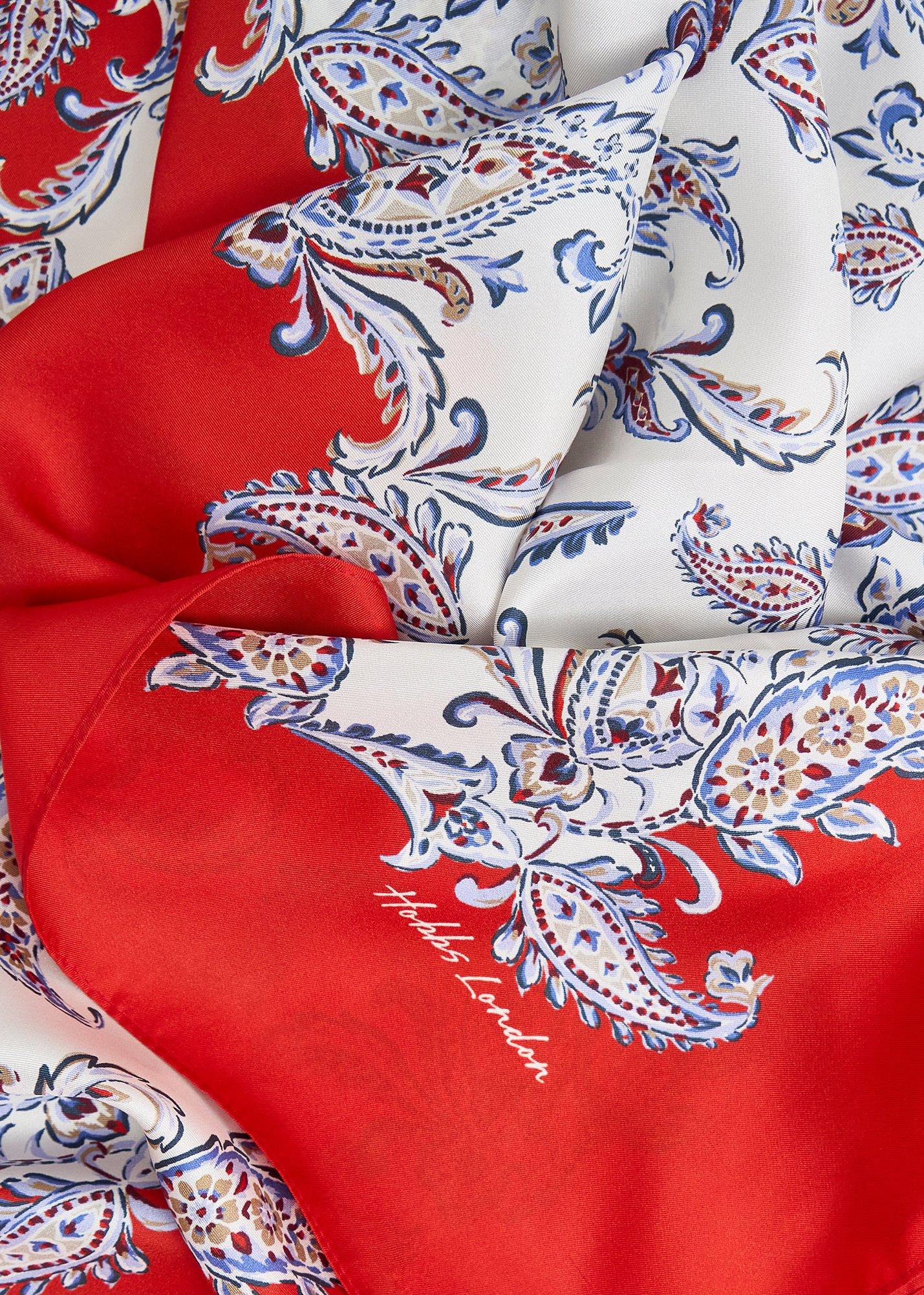 Bria Silk Scarf, Red Multi, hi-res