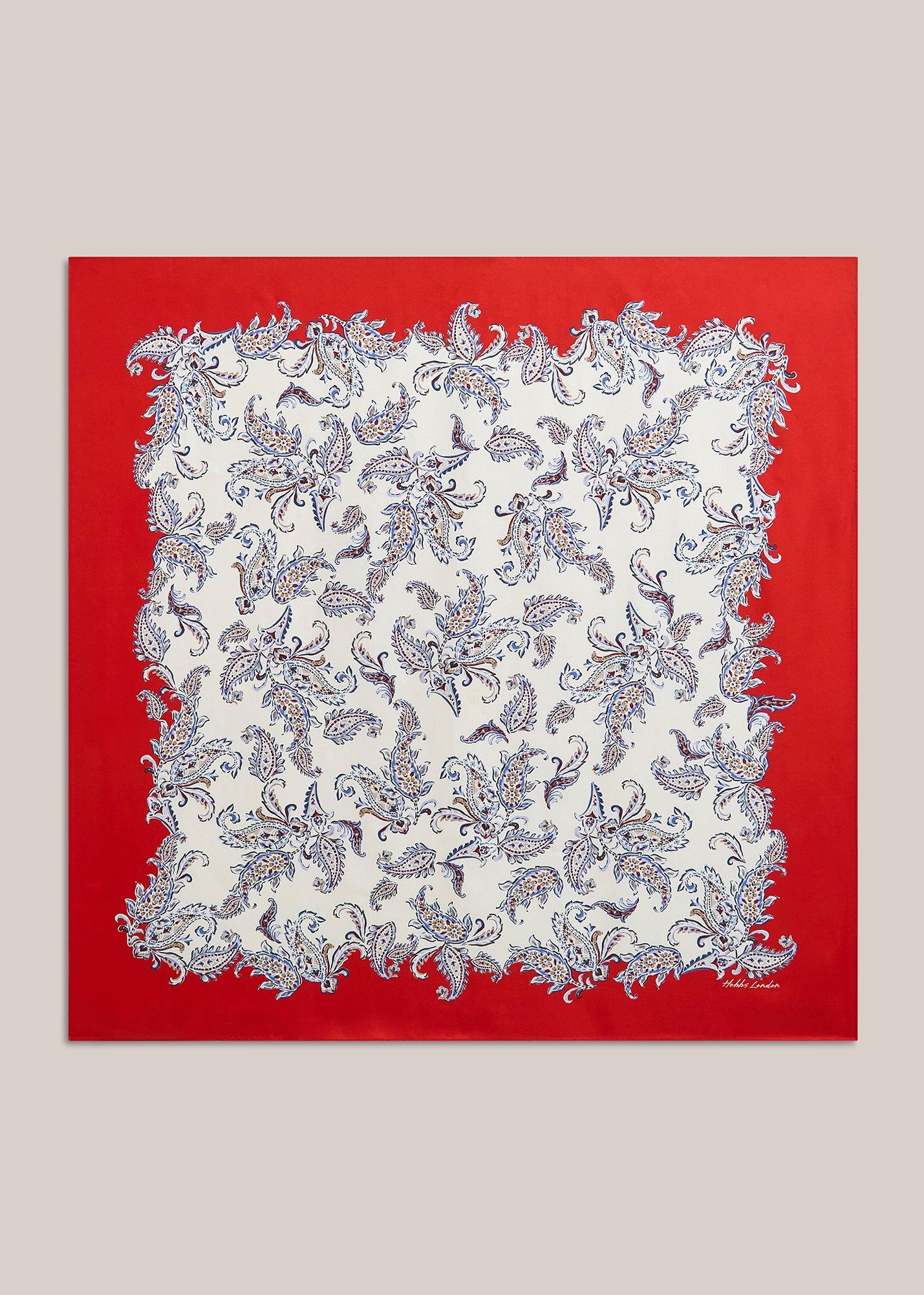 Bria Silk Scarf, Red Multi, hi-res