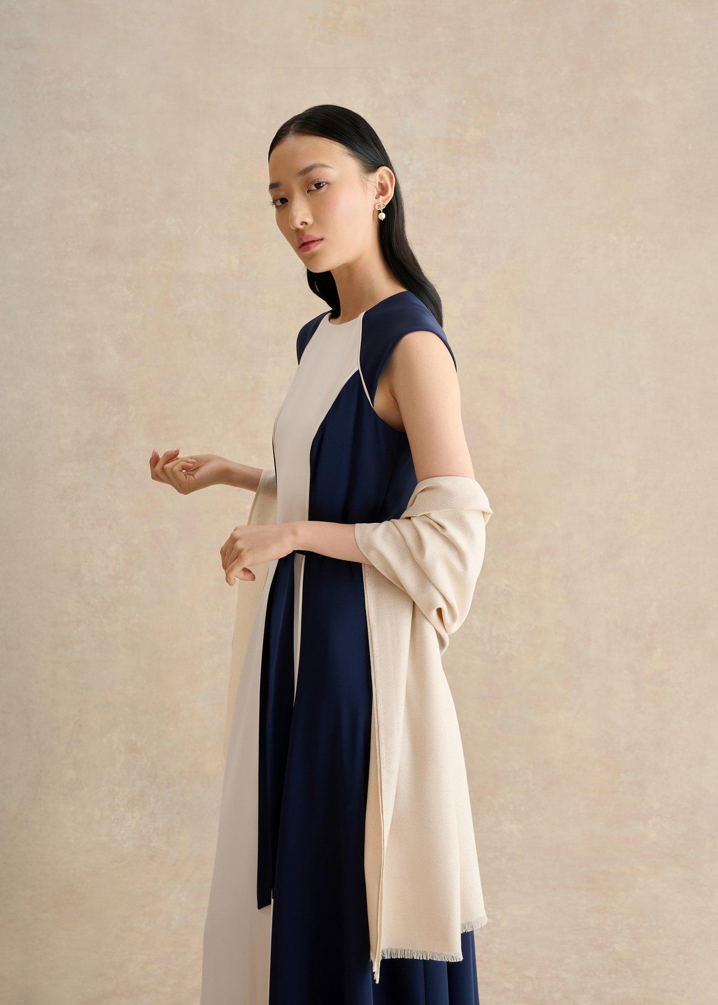 Matilda Shimmer Scarf, Cream Gold, hi-res