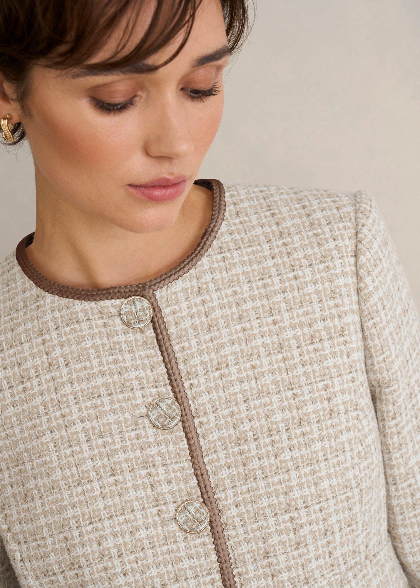 Carey Tweed Jacket, Camel Ivory, hi-res