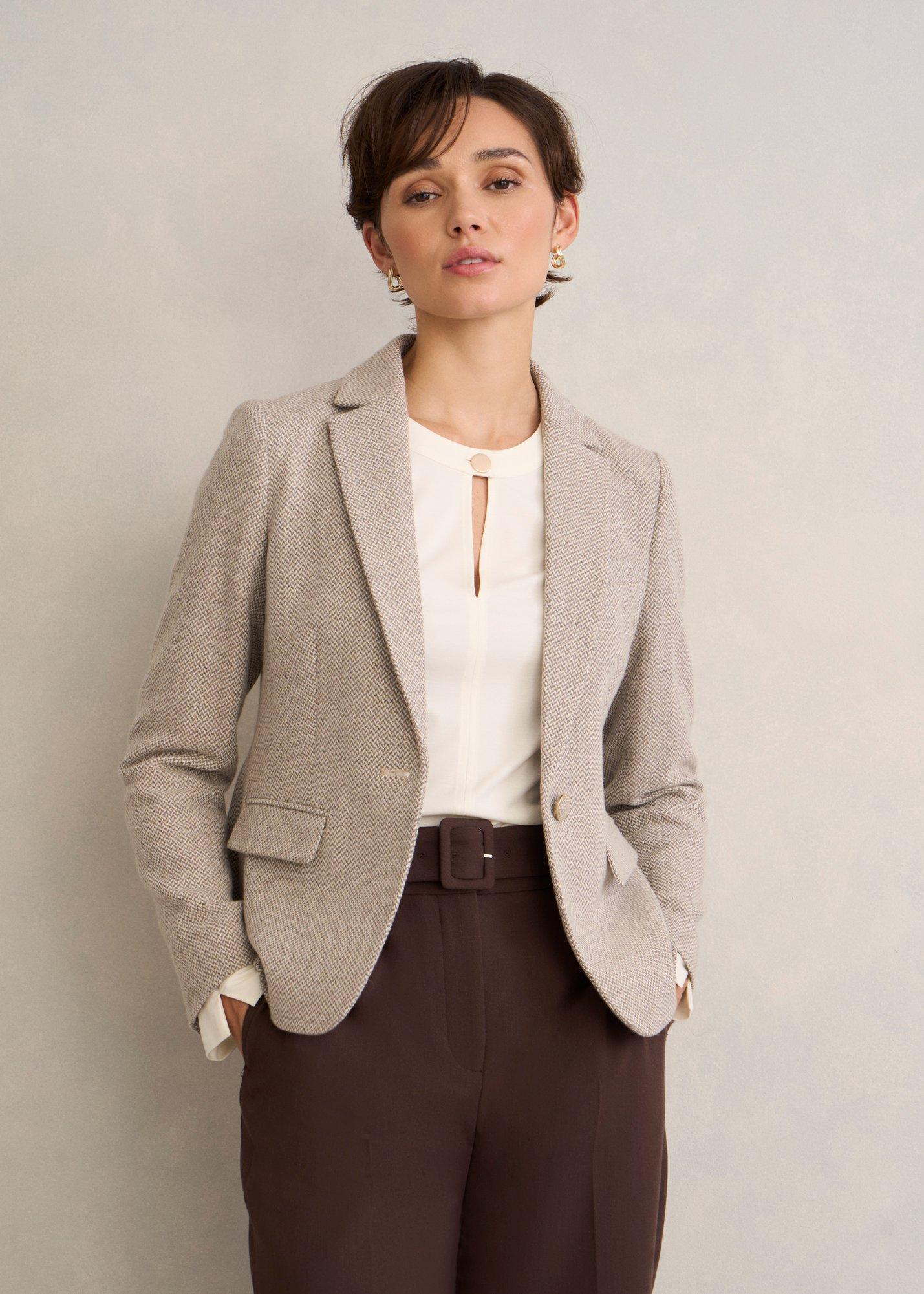 Chelsey Wool Blend Jacket, Neutral, hi-res