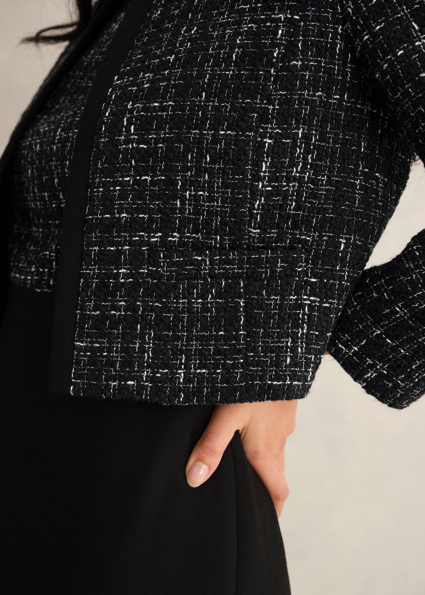Petite Esme Match Black Jacket, Black White, hi-res
