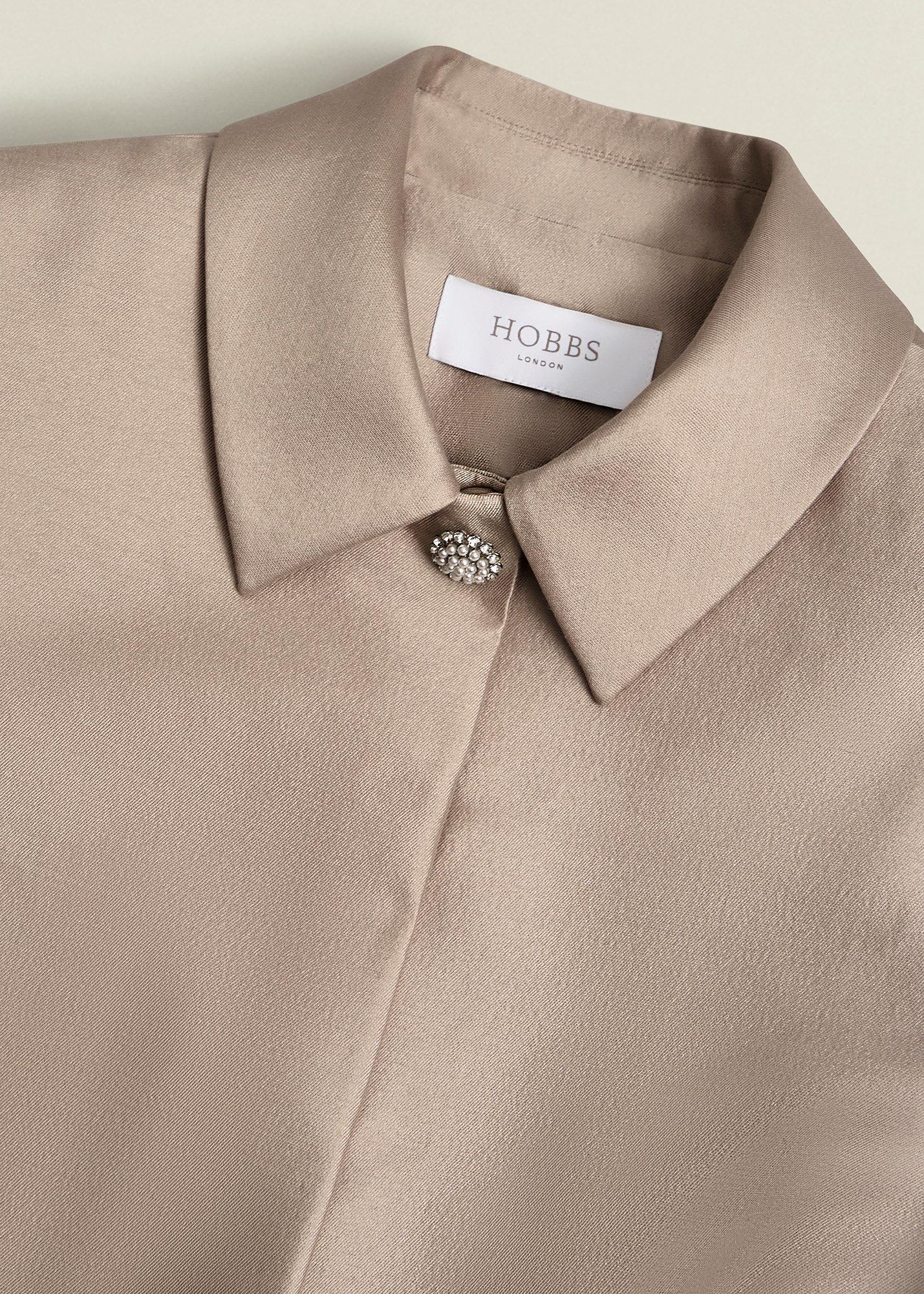 Avery Wool Silk Jacket, Oyster, hi-res