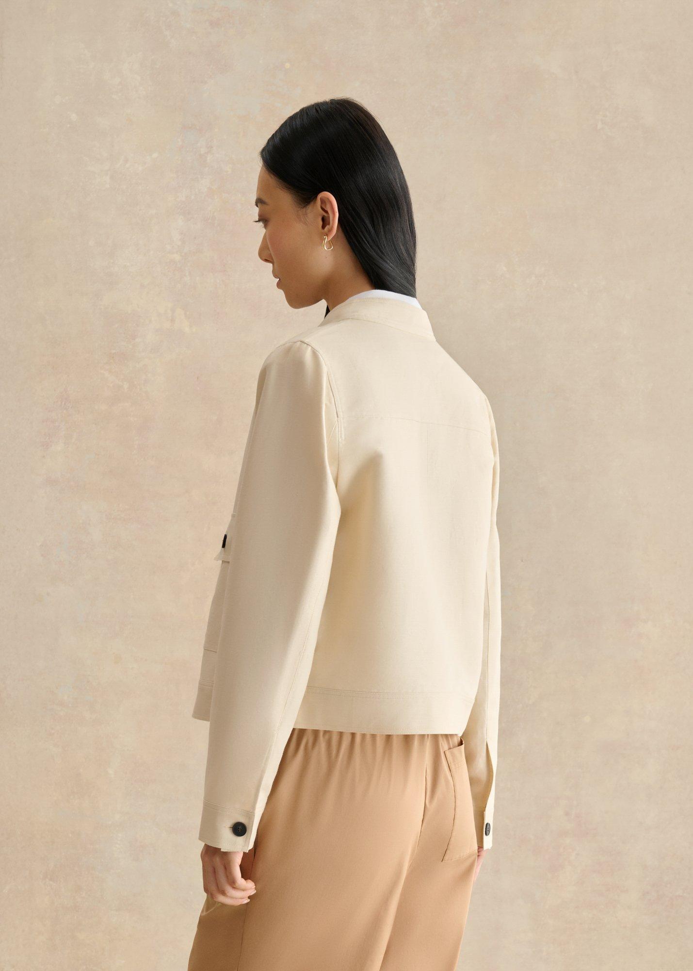 Lottie Linen Jacket, Parchment Beige, hi-res