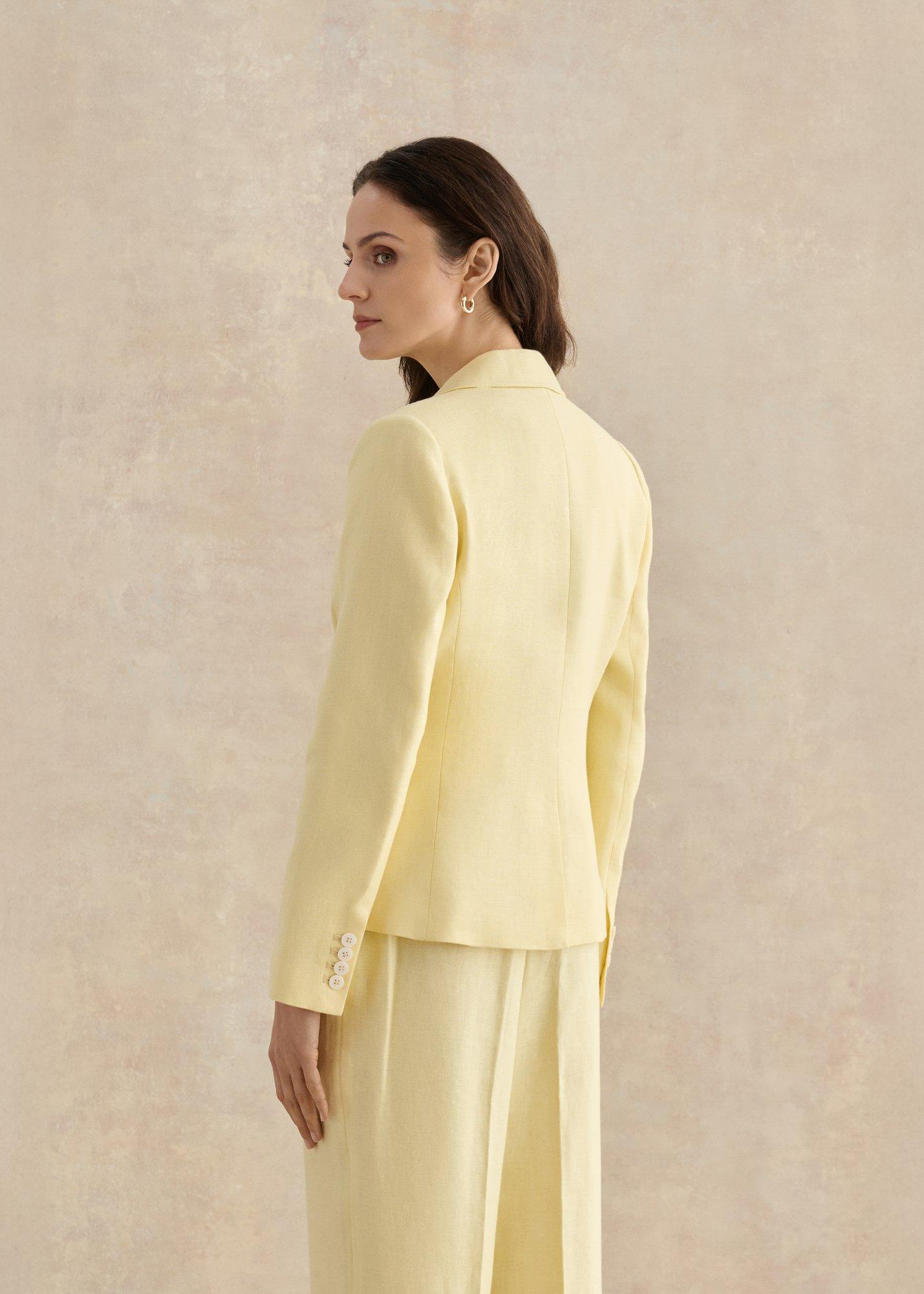 Petite Adalee Linen Jacket, Soft Yellow, hi-res