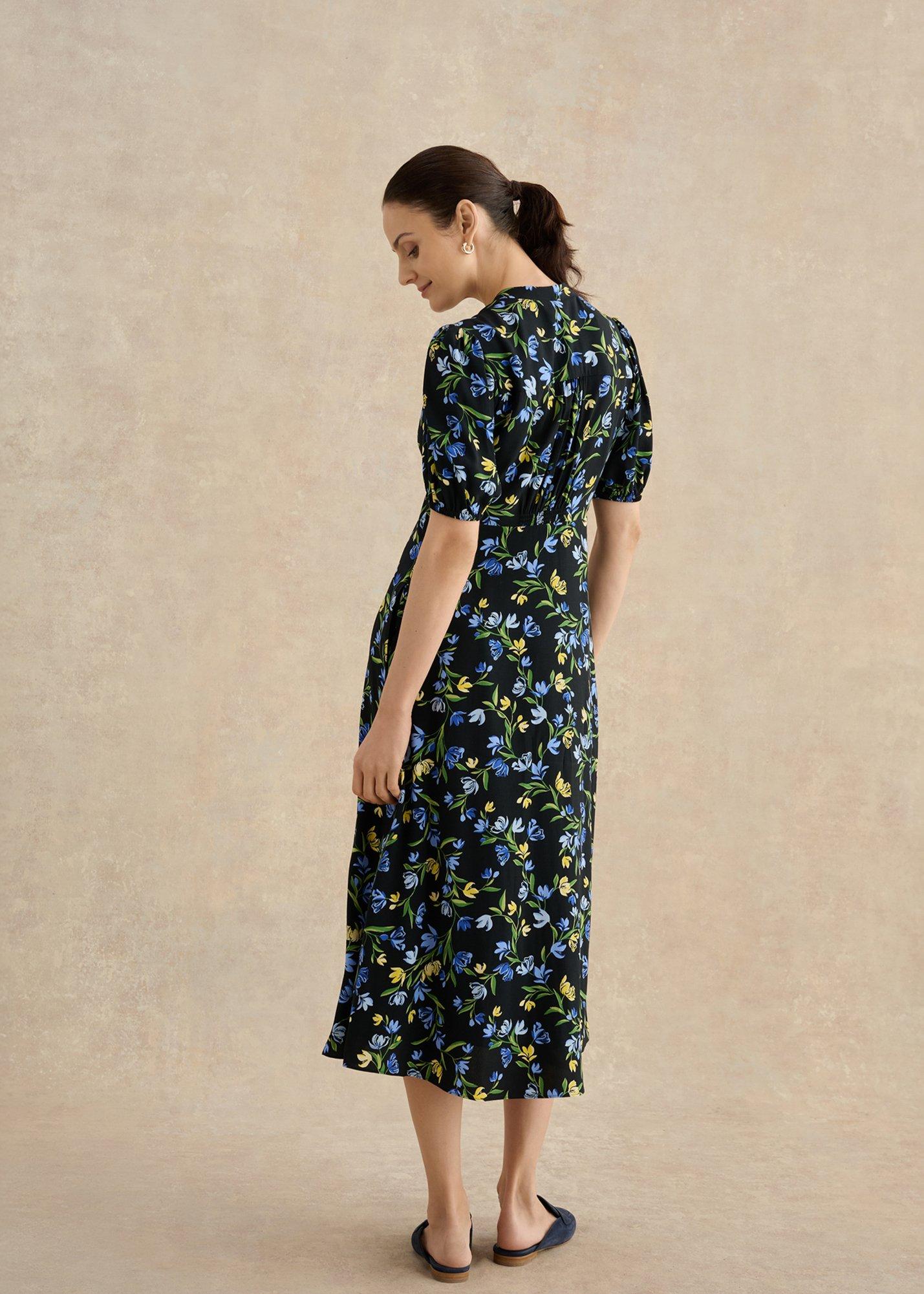 Petite Sidonie Dress, Navy Multi, hi-res