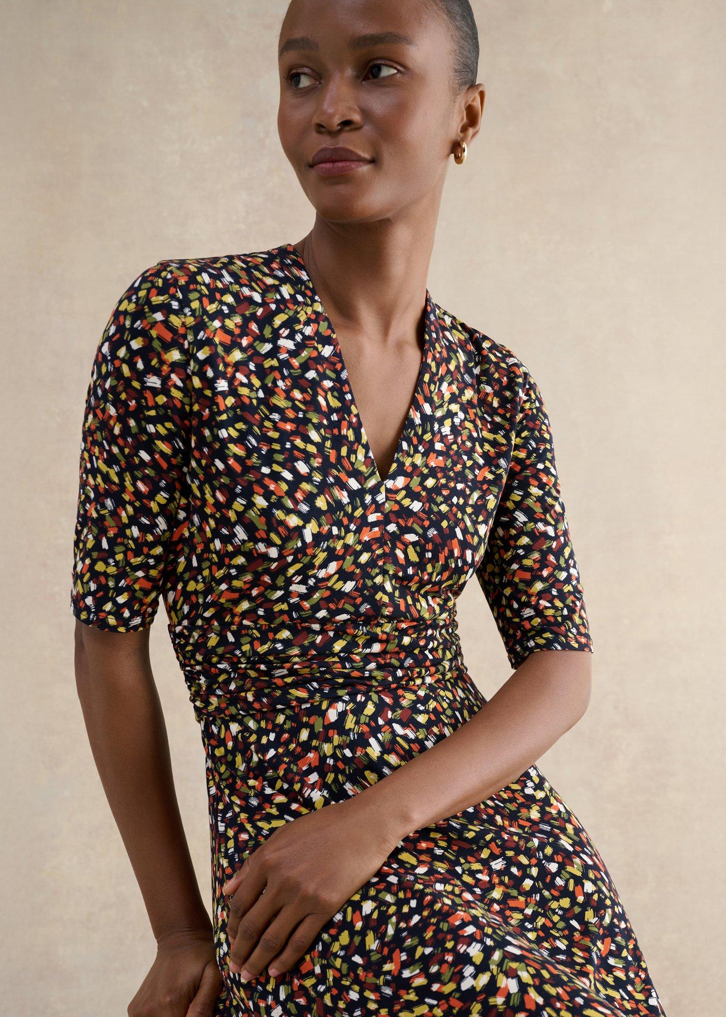 Petite Jaci Jersey Dress, Navy Multi, hi-res