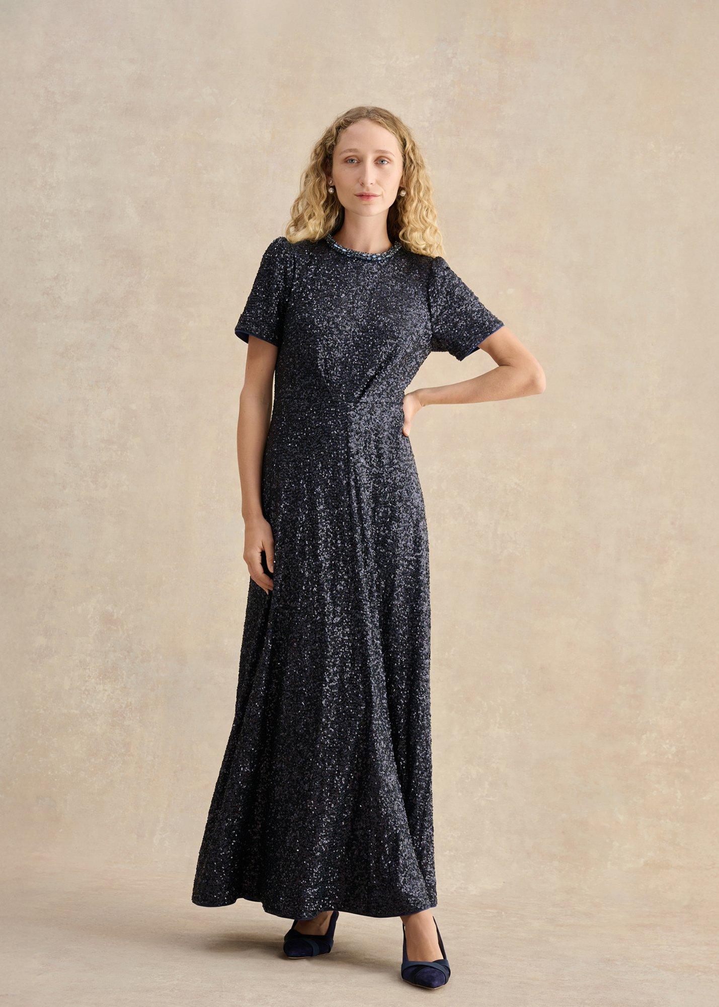 Shirley Dress, Midnight Navy, hi-res