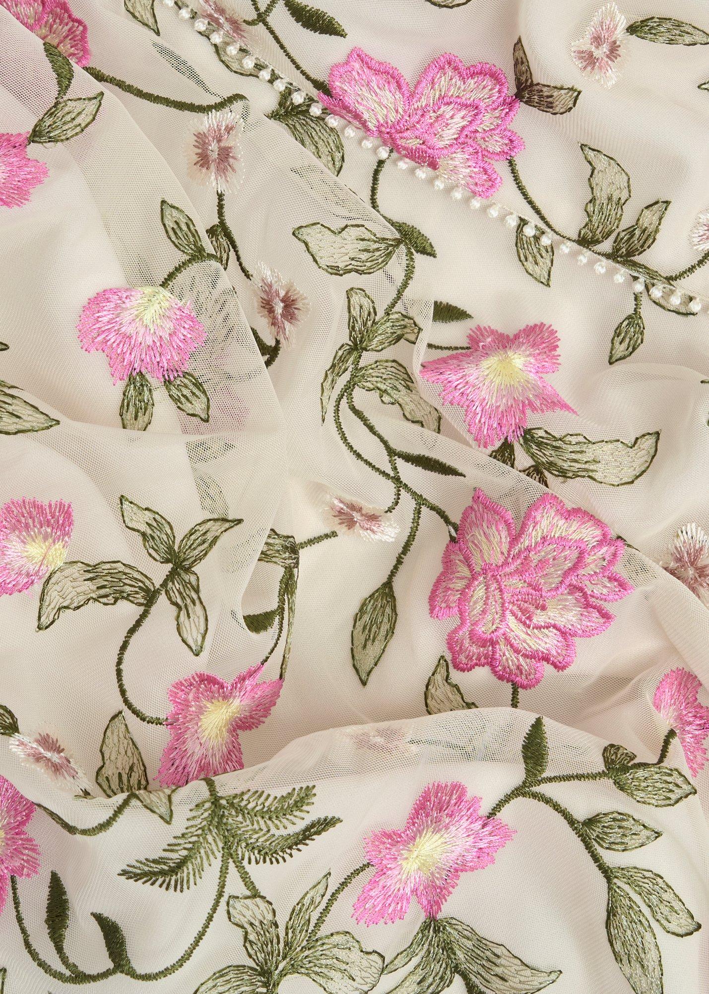 Tia Embroidered Dress, Cream Pink, hi-res