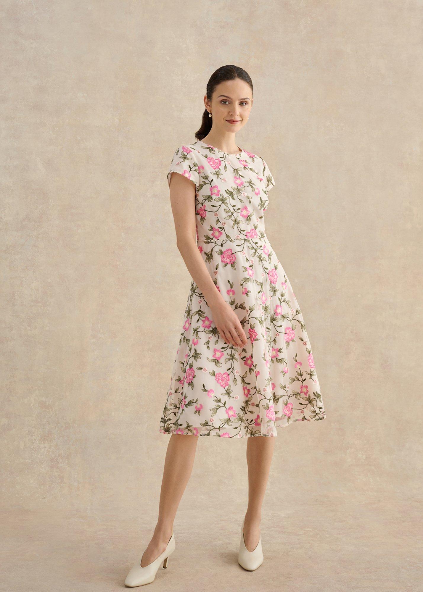 Petite Tia Dress, Cream Pink, hi-res