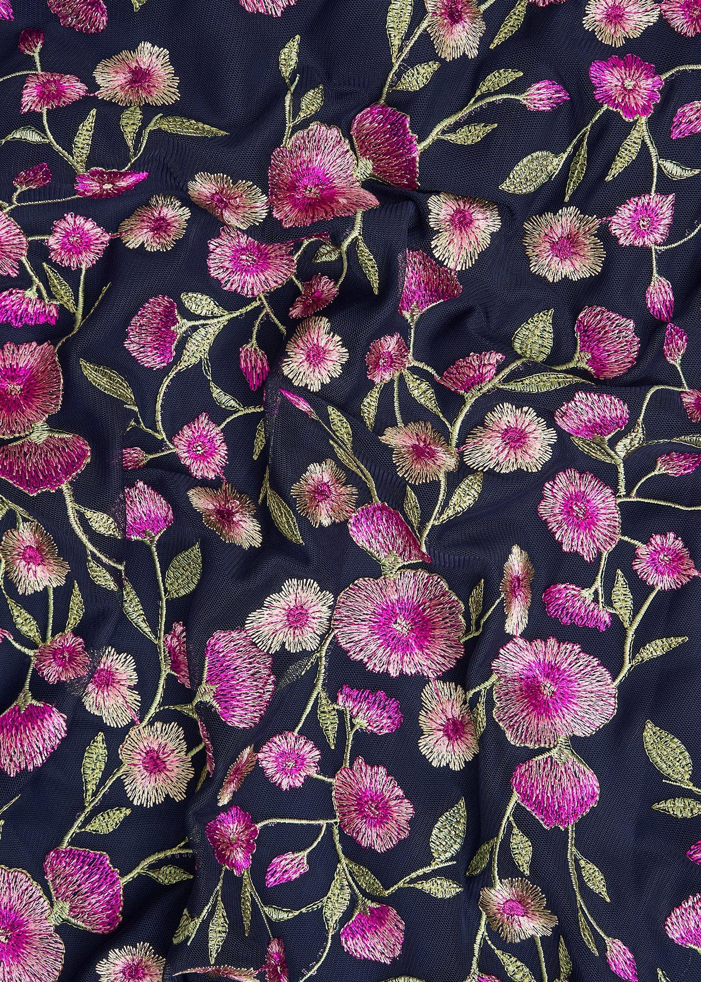 Petite Tia Embroidered Dress, Midnight Multi, hi-res