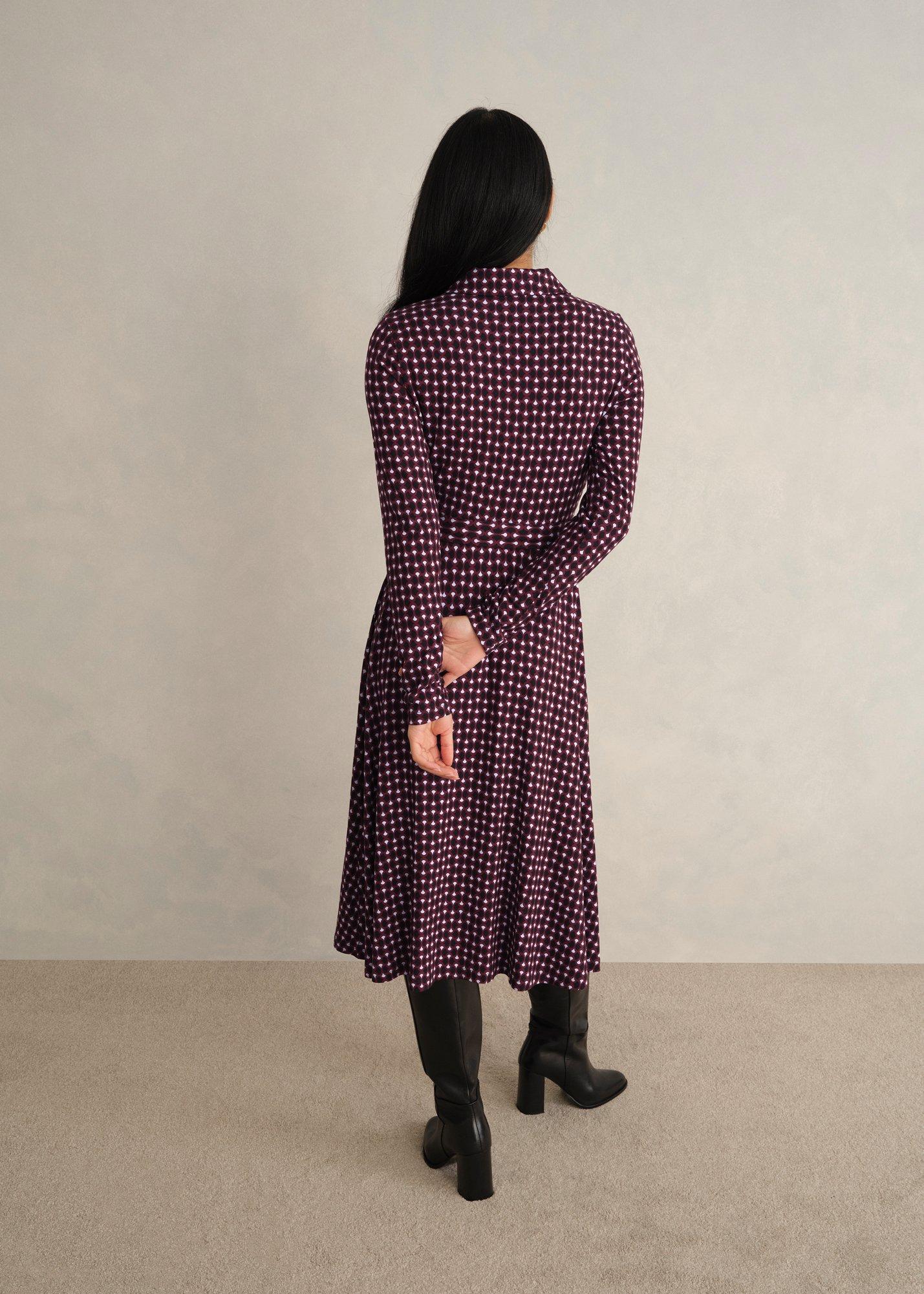 Clarice Jersey Dress, Navy Multi, hi-res