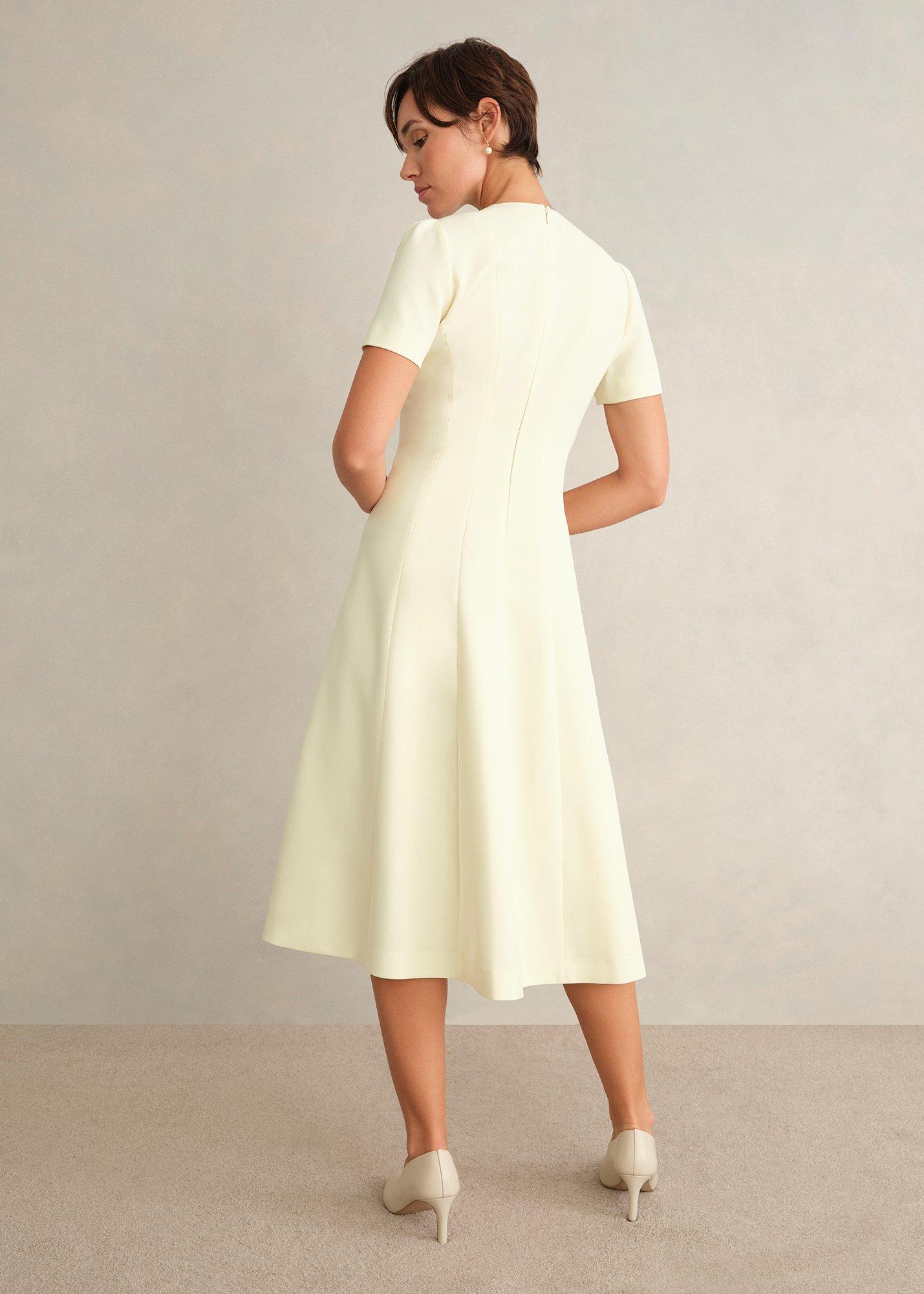 Eliana Seam Detail Dress, Pale Yellow, hi-res