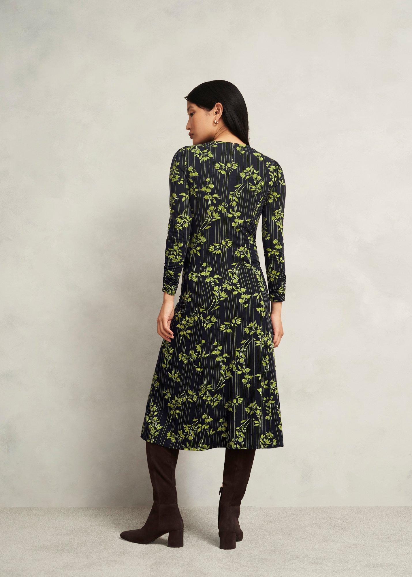 Petite Alison Jersey Dress, Navy Green, hi-res